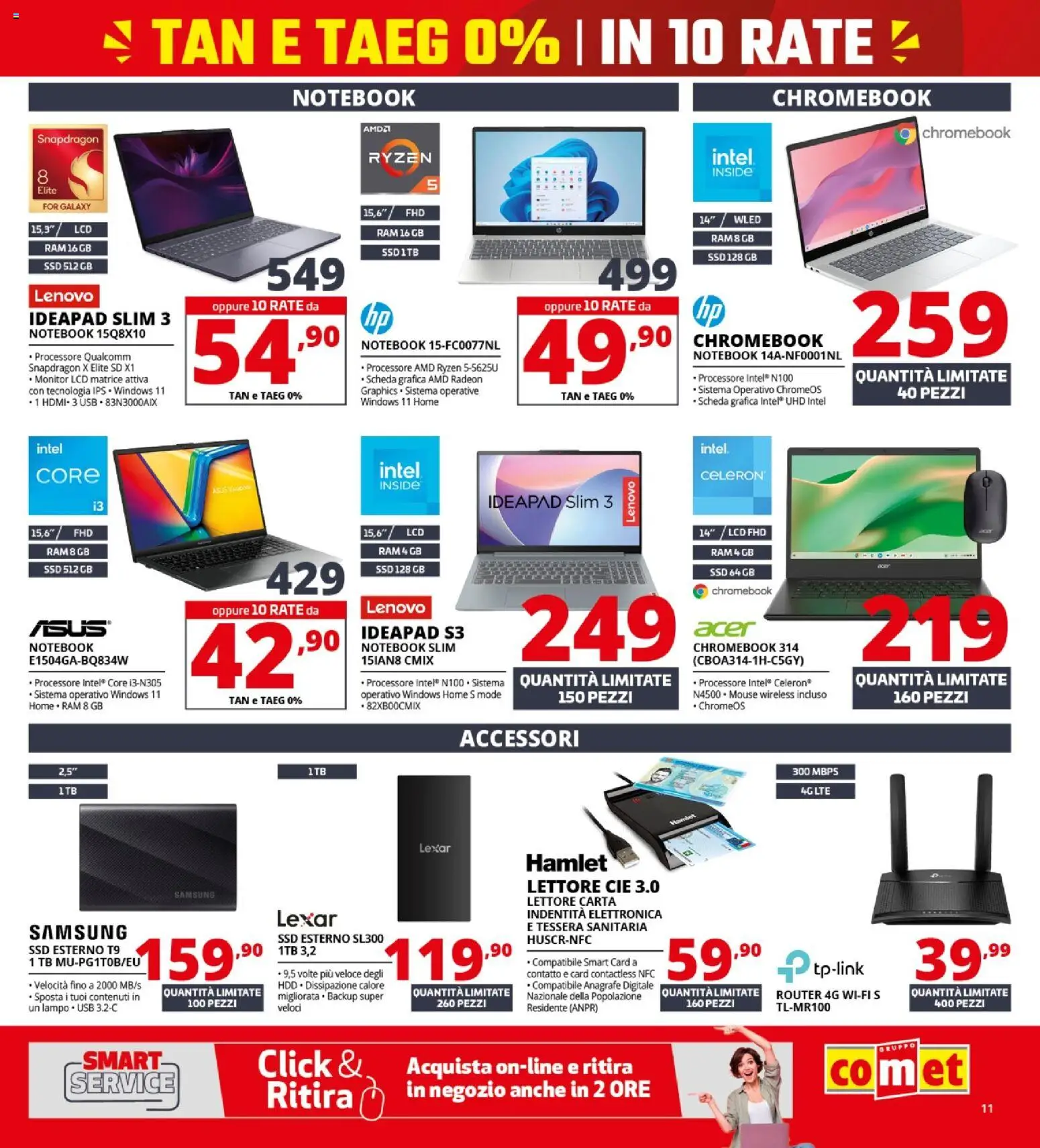 Volantino Comet del 19.02.2026 | Pagina: 11 | Prodotti: Monitor, Notebook, Mouse, Samsung
