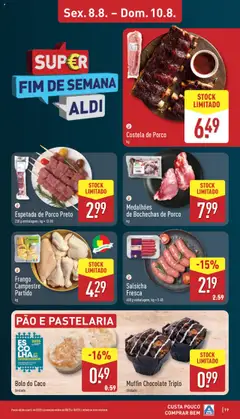 Aldi folheto │ válido de 04.08.2025 | Página: 19 | Produtos: Bolo, Salsicha, Pão, Chocolate