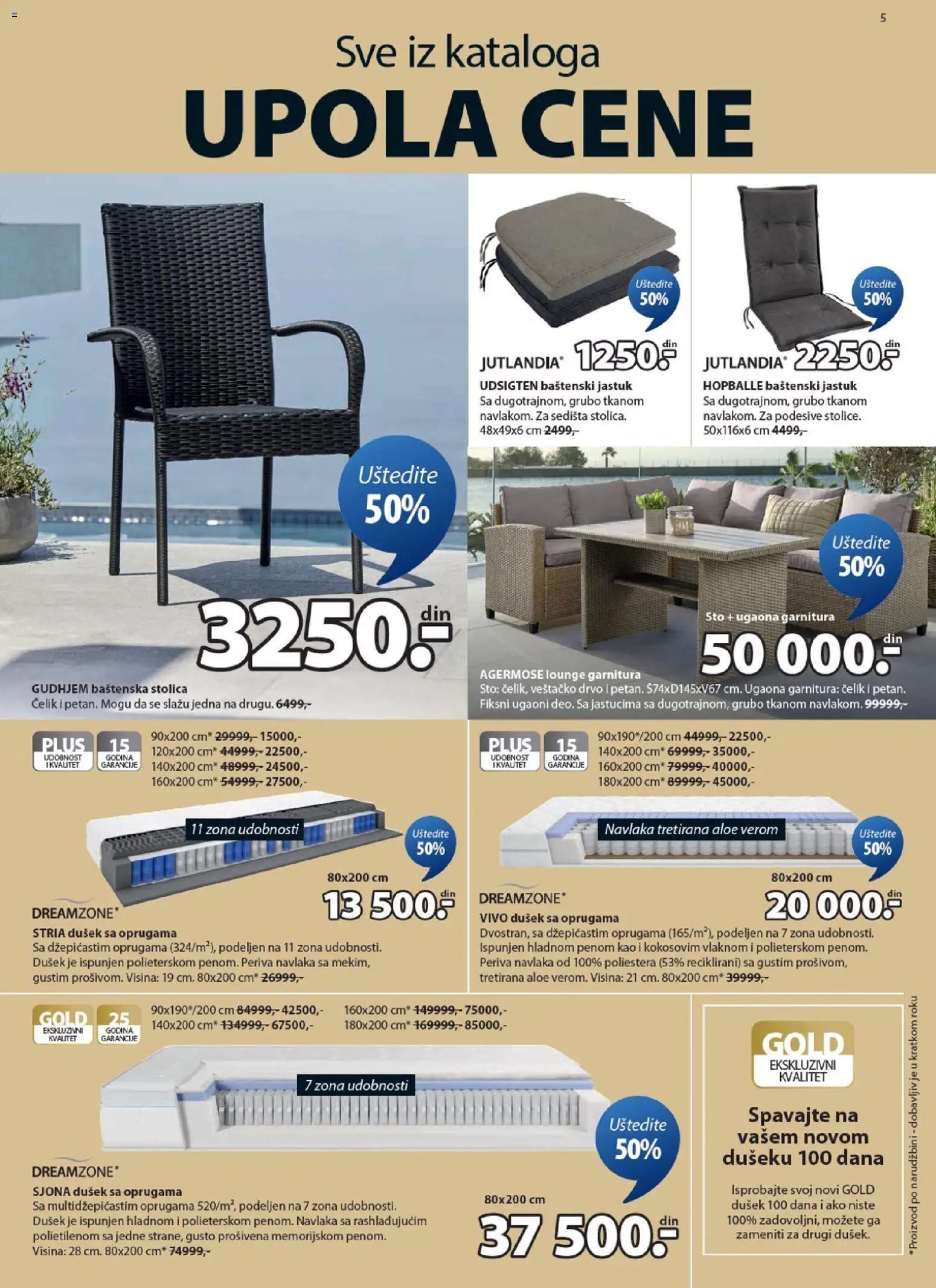 Jysk katalog - važi od 28.01.2026 | Strana: 5 | Proizvode: Baštenska stolica, Jastuk, Sto, Ugaona garnitura