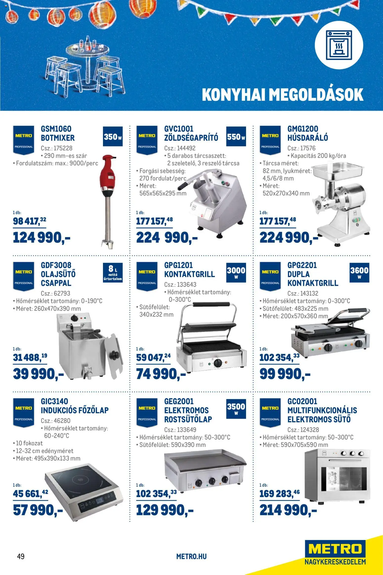 Metro akciós ujság - amely érvényes a következő dátumtól: 03.03.2026 | Oldal: 49 | Termékek: Sütő, Főzőlap, Húsdaráló, Olajsütő