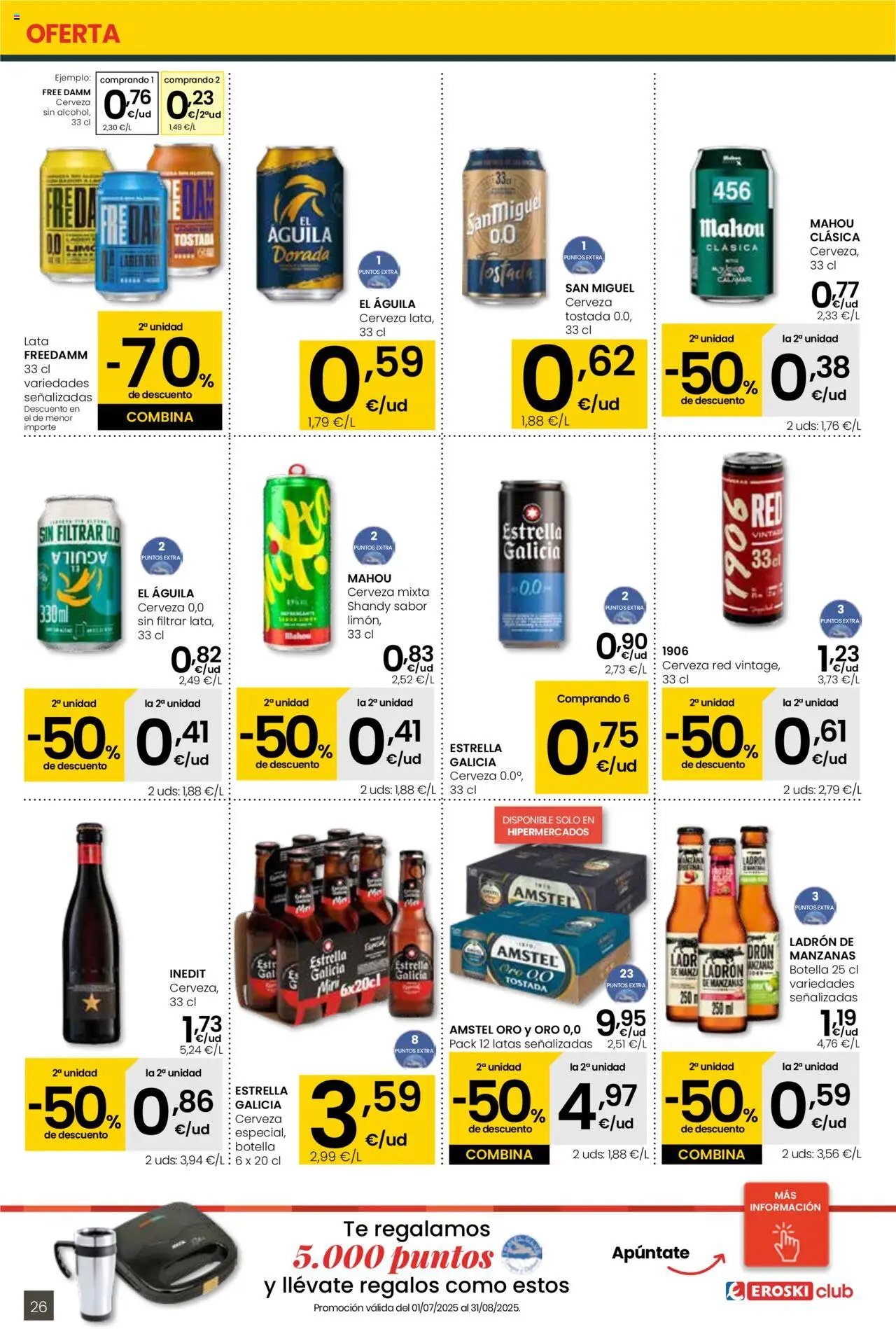 Eroski - Para conquistarte │ válido desde el 14.08.2025 | Página: 26 | Productos: Cerveza, Manzanas, Té