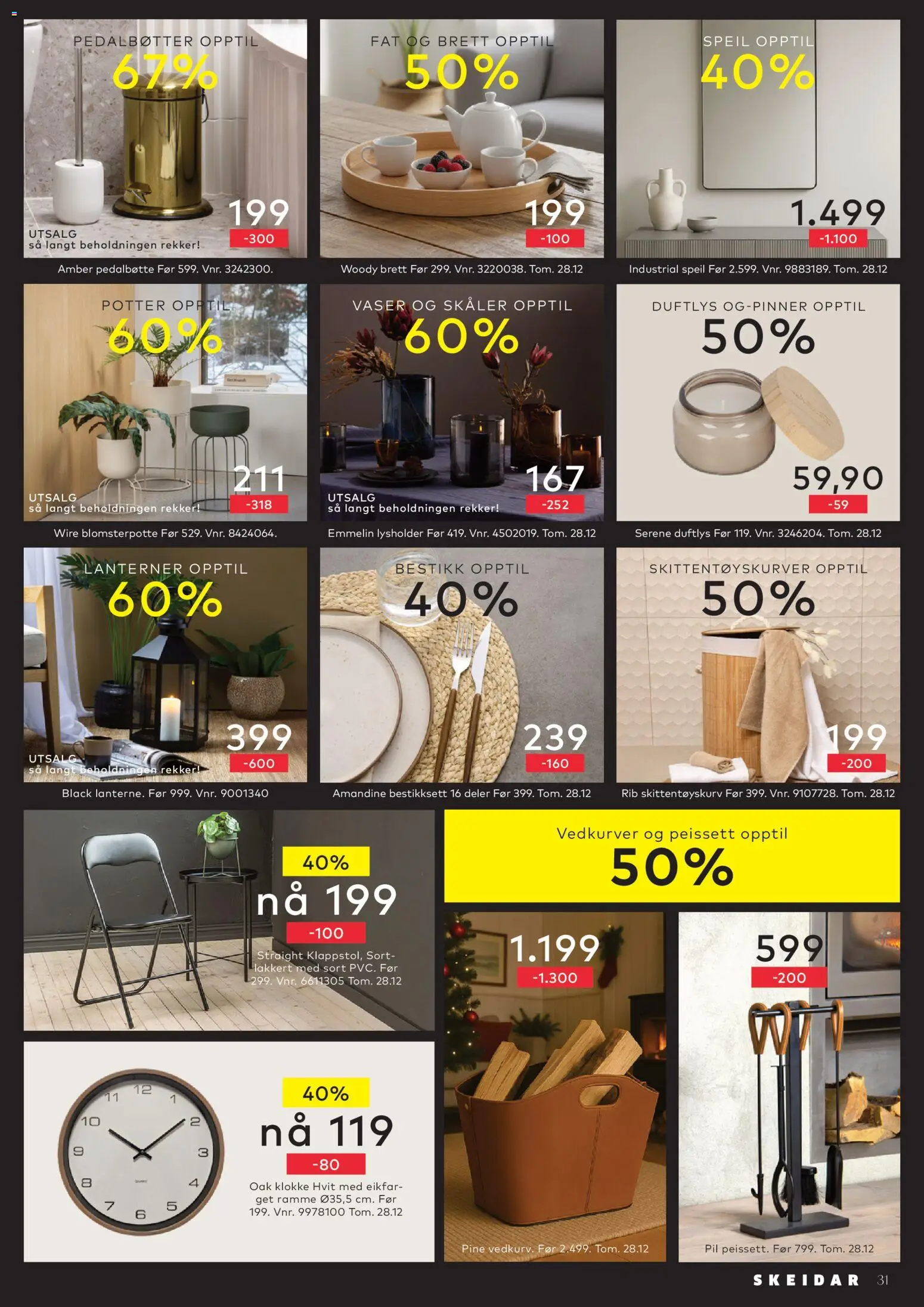 {H1} | Side: 31 | Produkter: Speil, Blomsterpotte, Skittentøyskurv, Duftlys