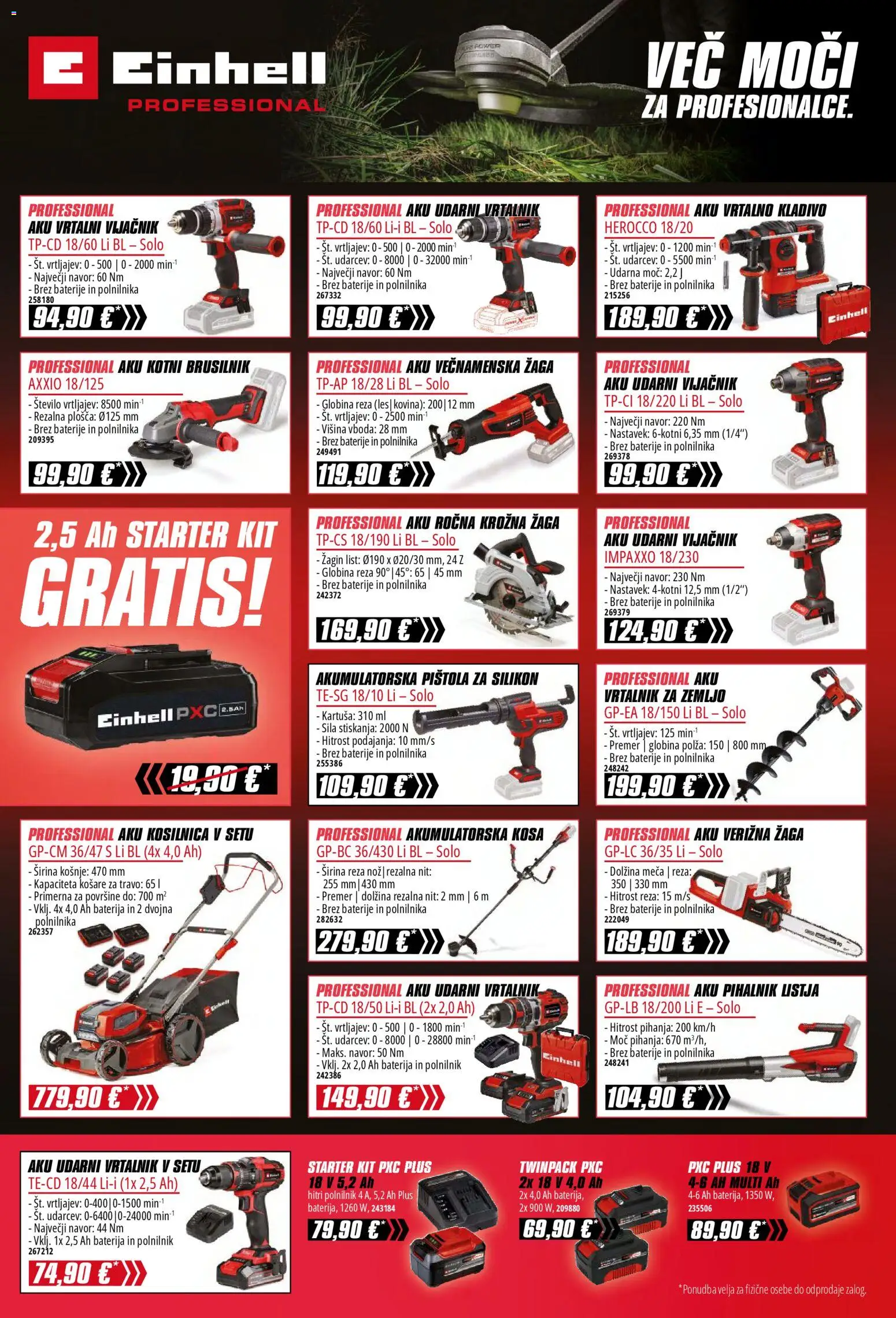 Novi Inpos katalog ponudbe – veljaven od 09.04.2026 | Stran: 25 | Izdelki: Kosilnica, Baterije, Krožna žaga, Brusilnik