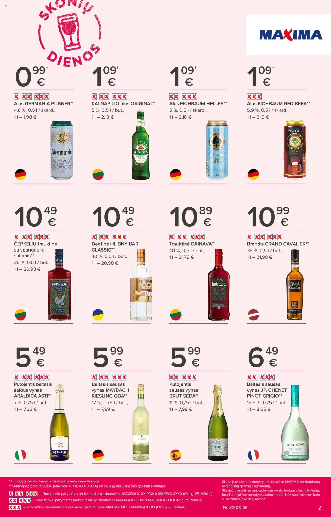 MAXIMA - Leidinys - Skonių dienos│galioja nuo 24.07.2025 | Puslapis: 2 | Prekių: Degtinė, Vynas, Alus