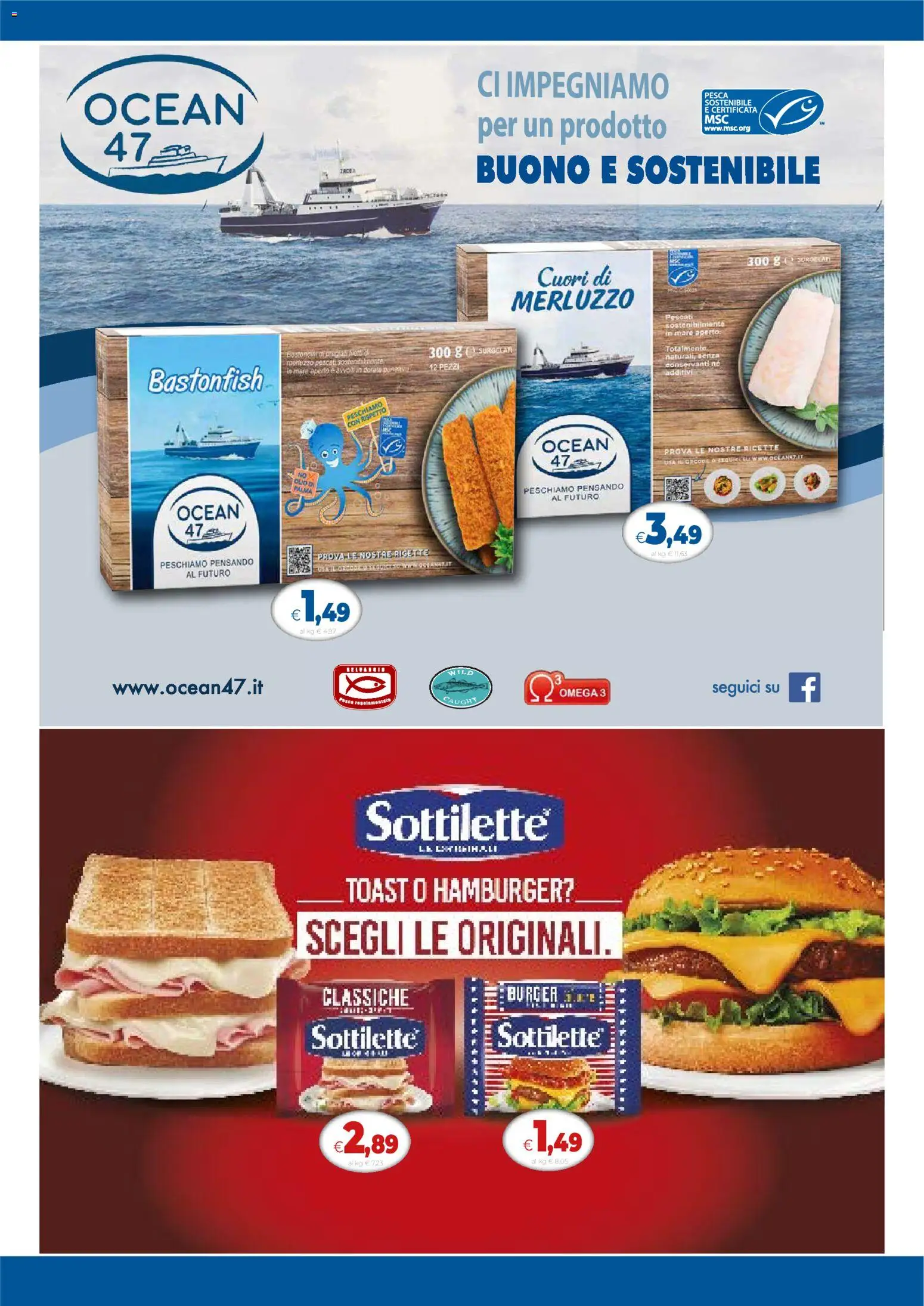 Volantino Galassia del 02.02.2026 | Pagina: 2 | Prodotti: Merluzzo, Pesca, Hamburger