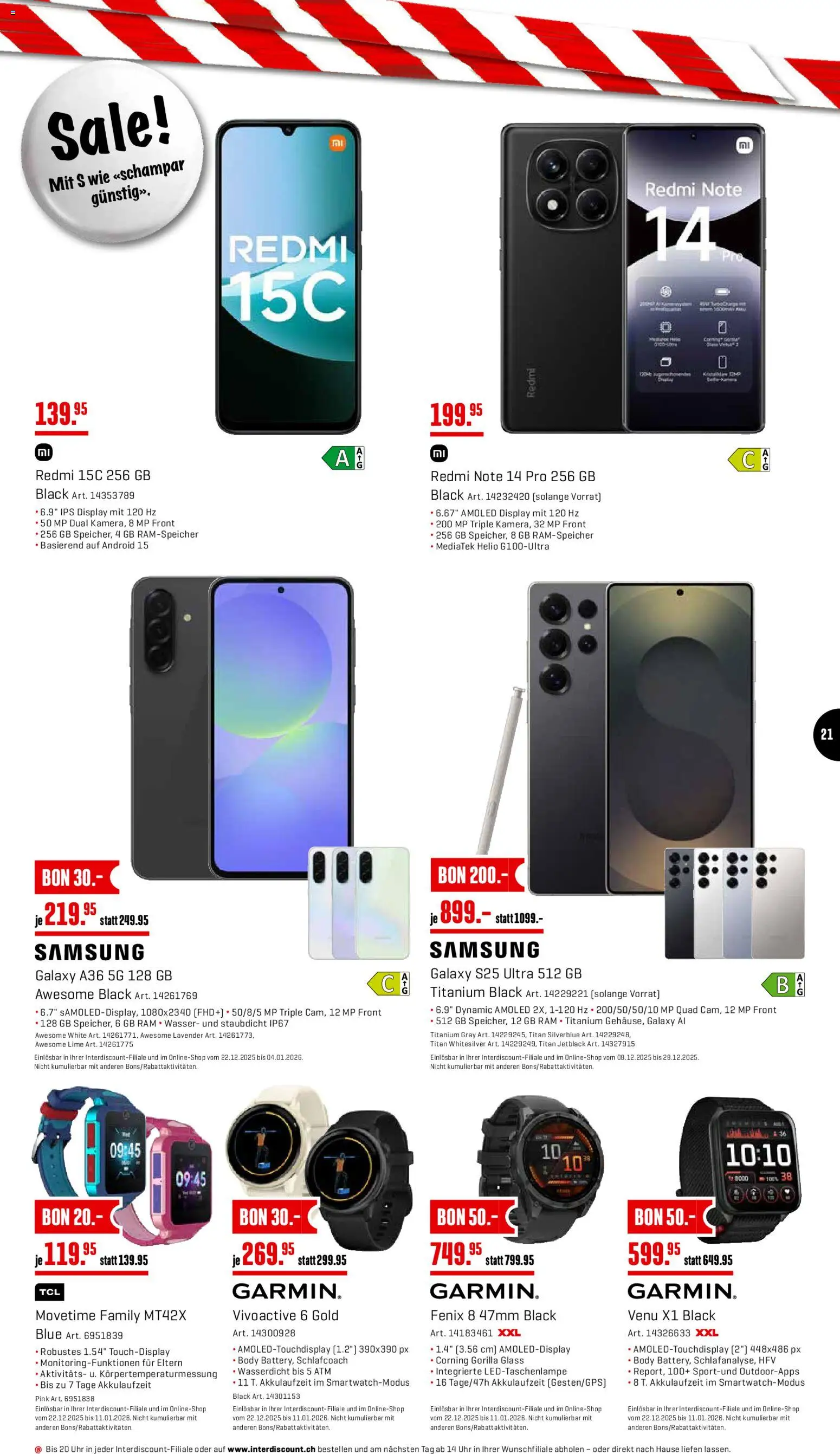 Interdiscount Aktionen – gültig ab 22.12.2025 | Seite: 21 | Produkte: Wasser, Uhr, Samsung