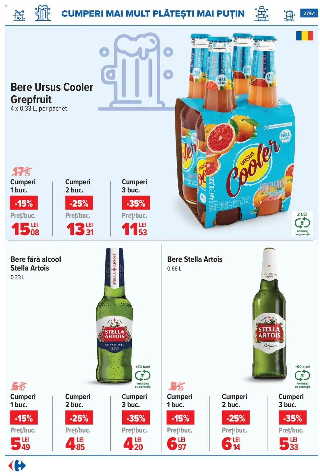 Catalog Carrefour – valabil de la 13.08.2025 | Pagină: 28 | Produse: Bere, Grepfrut