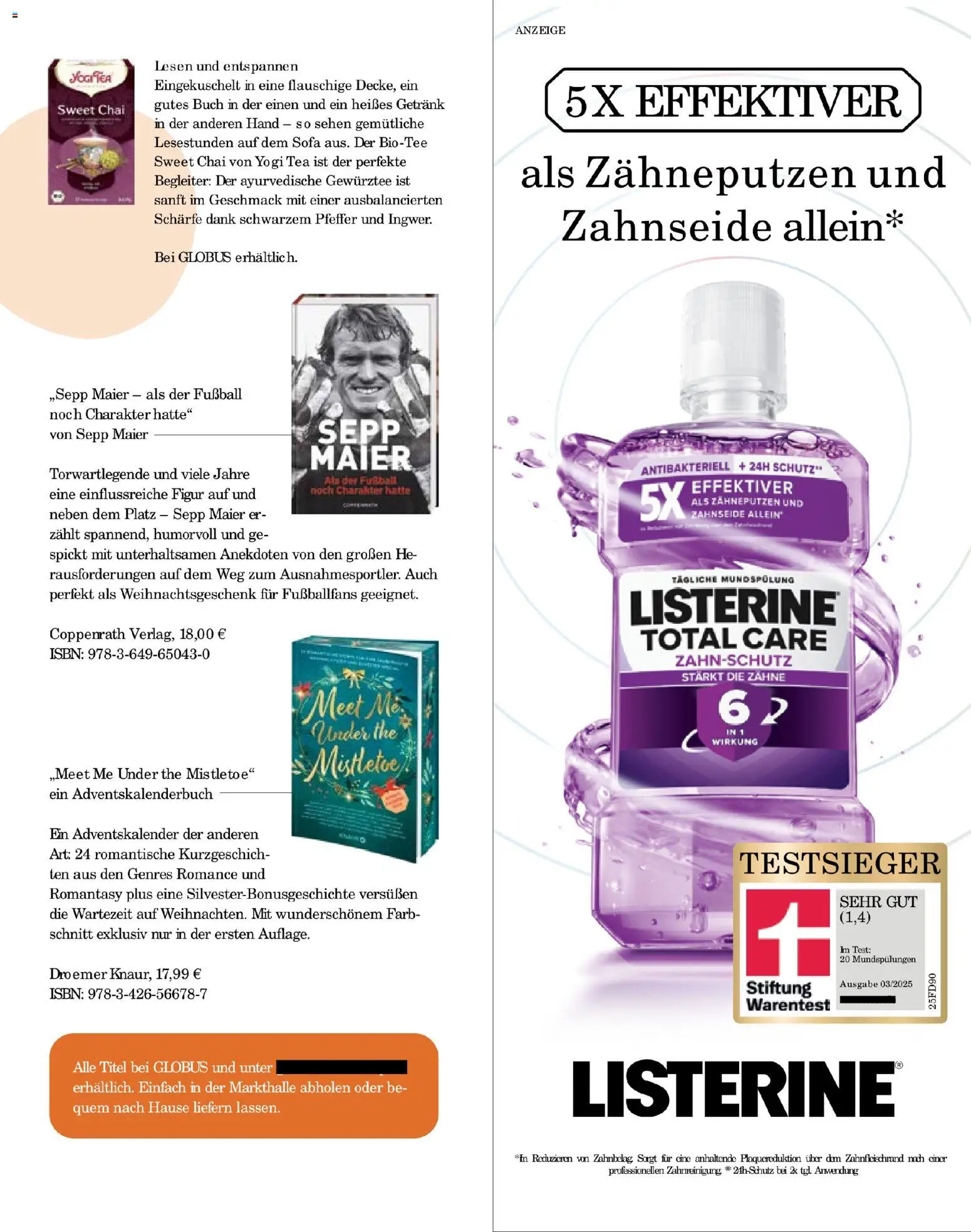Globus Mio Magazin – gültig ab 01.11.2025 | Seite: 27 | Produkte: Sofa, Fußball, Pfeffer, Listerine