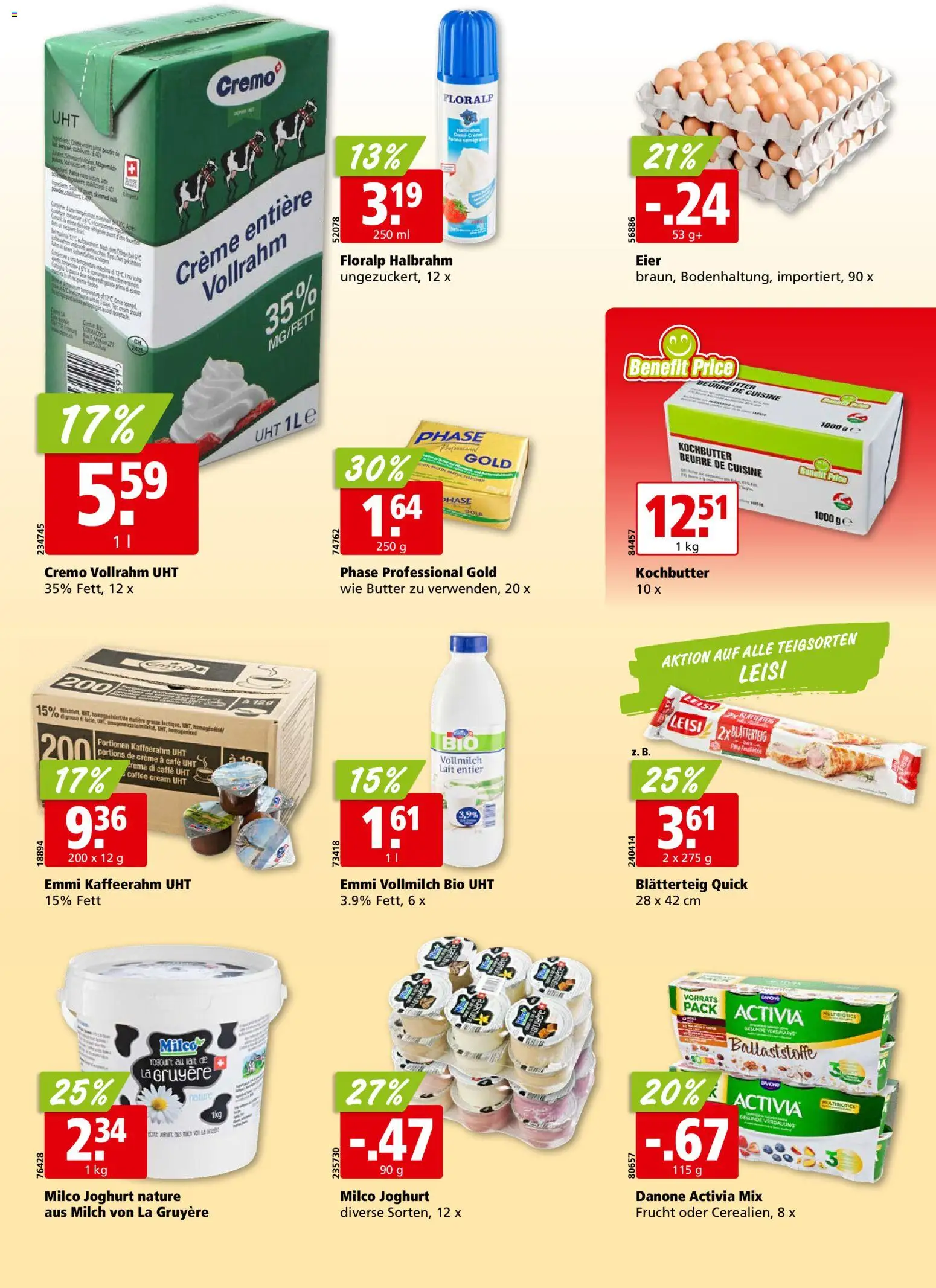 Aligro aktionen Chavannes, Matran, Genf, Sitten – gültig ab 27.05.2026 | Seite: 14 | Produkte: Butter, Joghurt, Eier, Creme