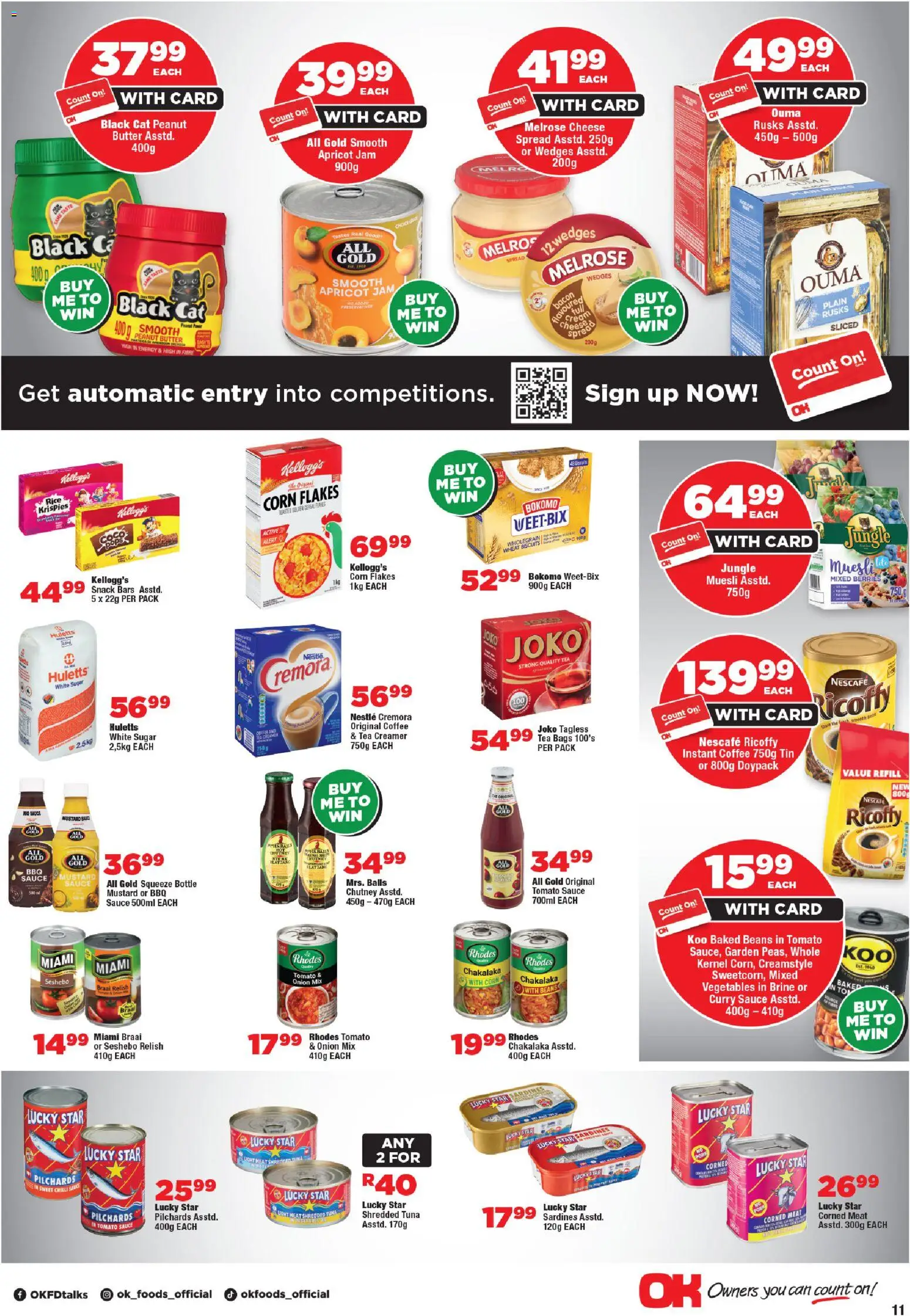 New OK Foods catalogue – valid from 21.01.2026 | Page: 11 | Products: Corned meat, Tuna, Tea, Mustard