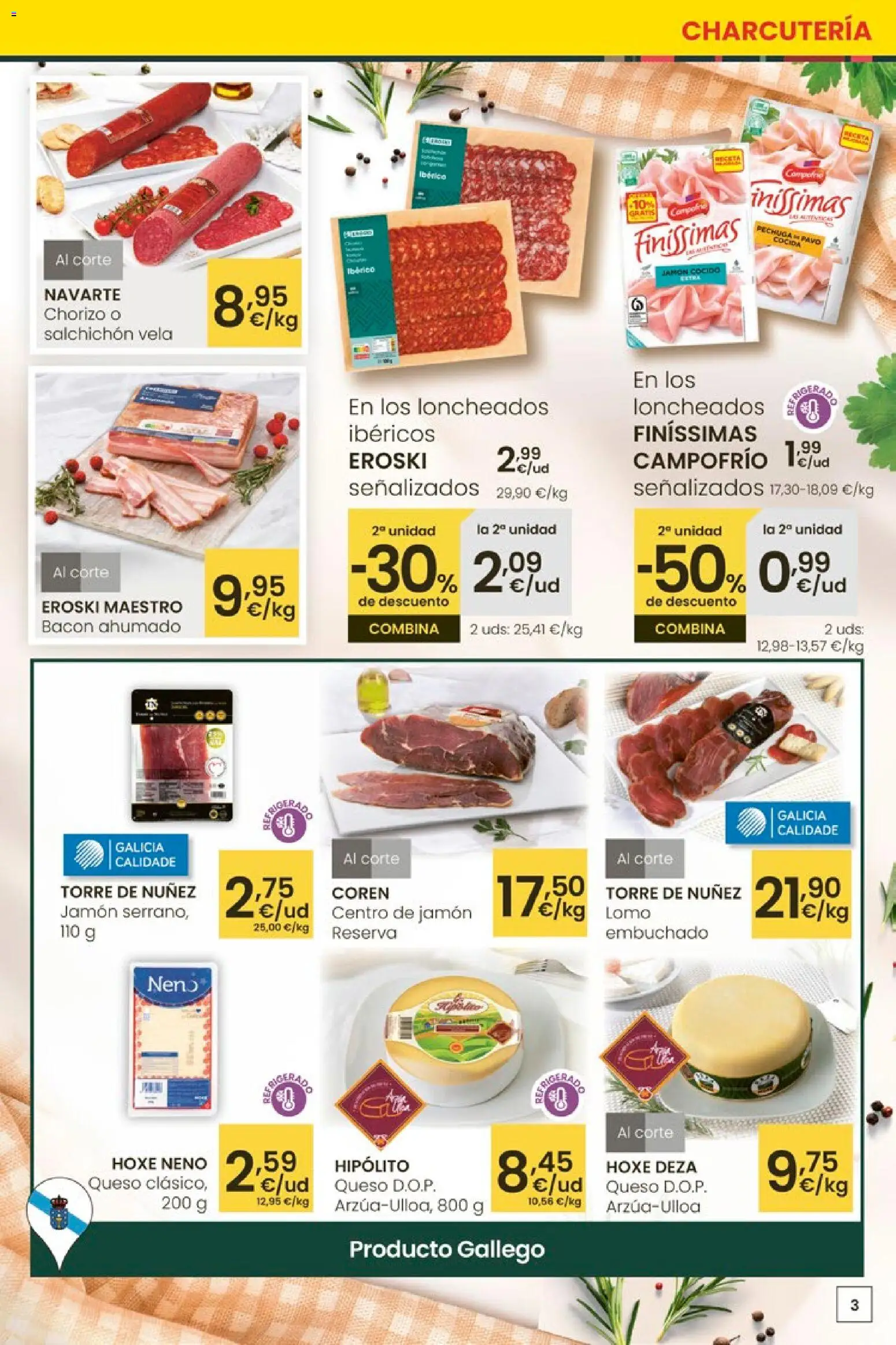 Eroski - Oferta │ válido desde el 12.03.2026 | Página: 3 | Productos: Queso, Jamón, Jamón cocido, Vela