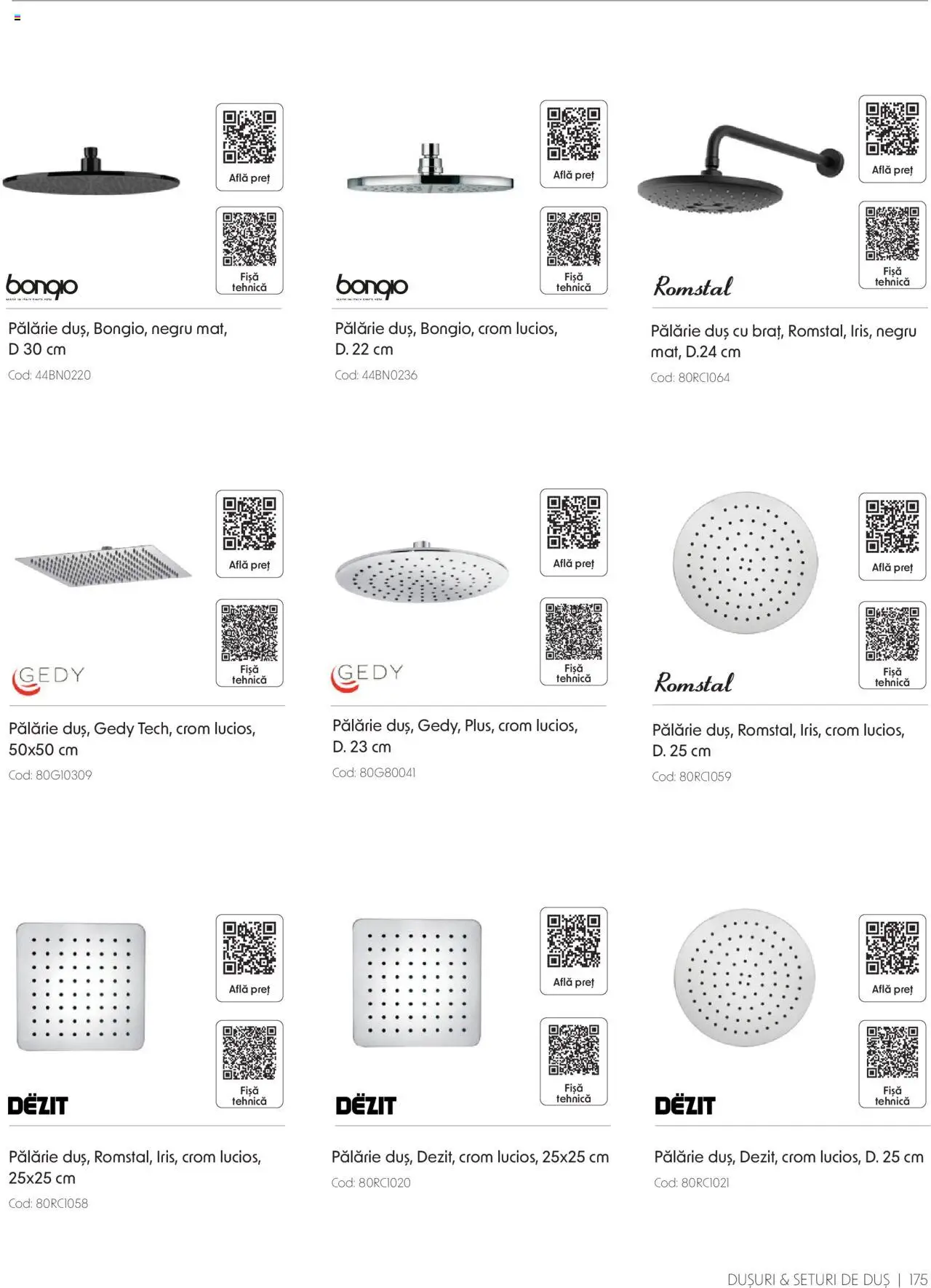 Catalog Romstal – valabil de la 25.11.2024 | Pagină: 175 | Produse: Pălărie, Duș