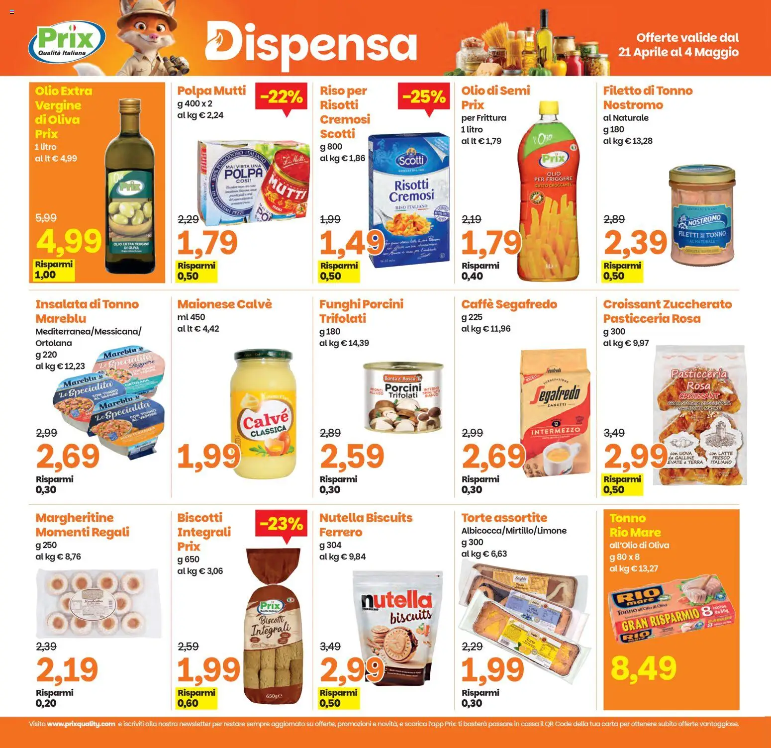 Volantino Prix del 21.04.2026 | Pagina: 19 | Prodotti: Uova, Biscotti, Latte, Tonno