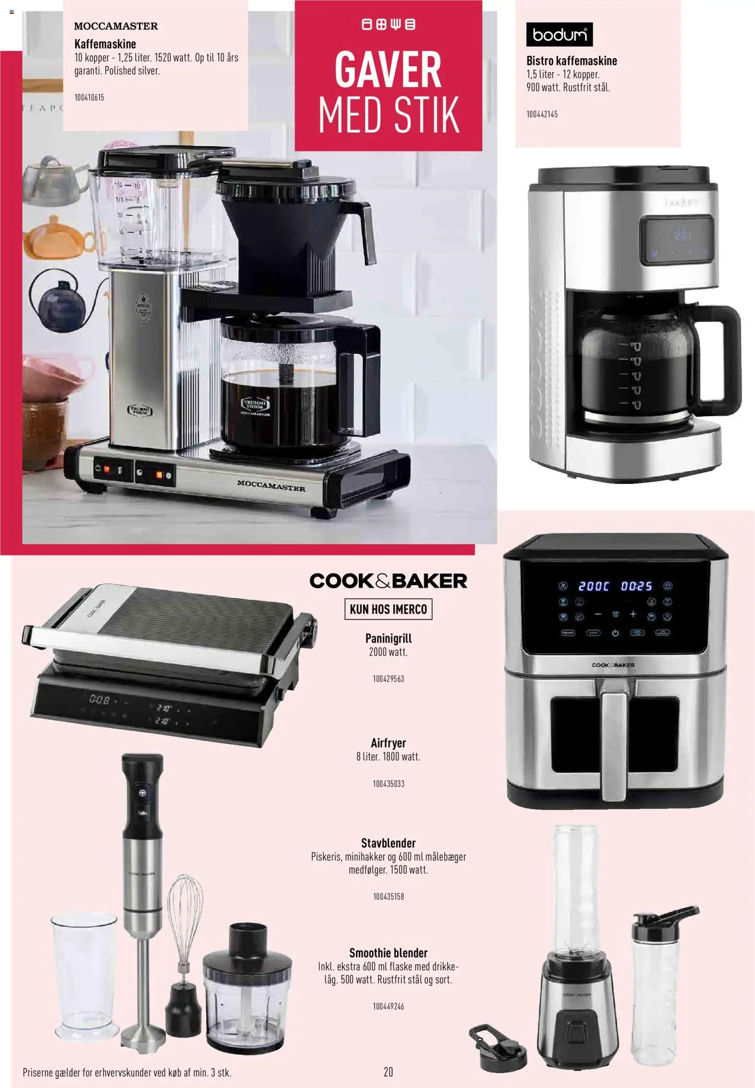 Imerco tilbudsavis – gyldig fra 04.11.2025 | Side: 20 | Produkter: Stik, Smoothie, Kaffemaskine