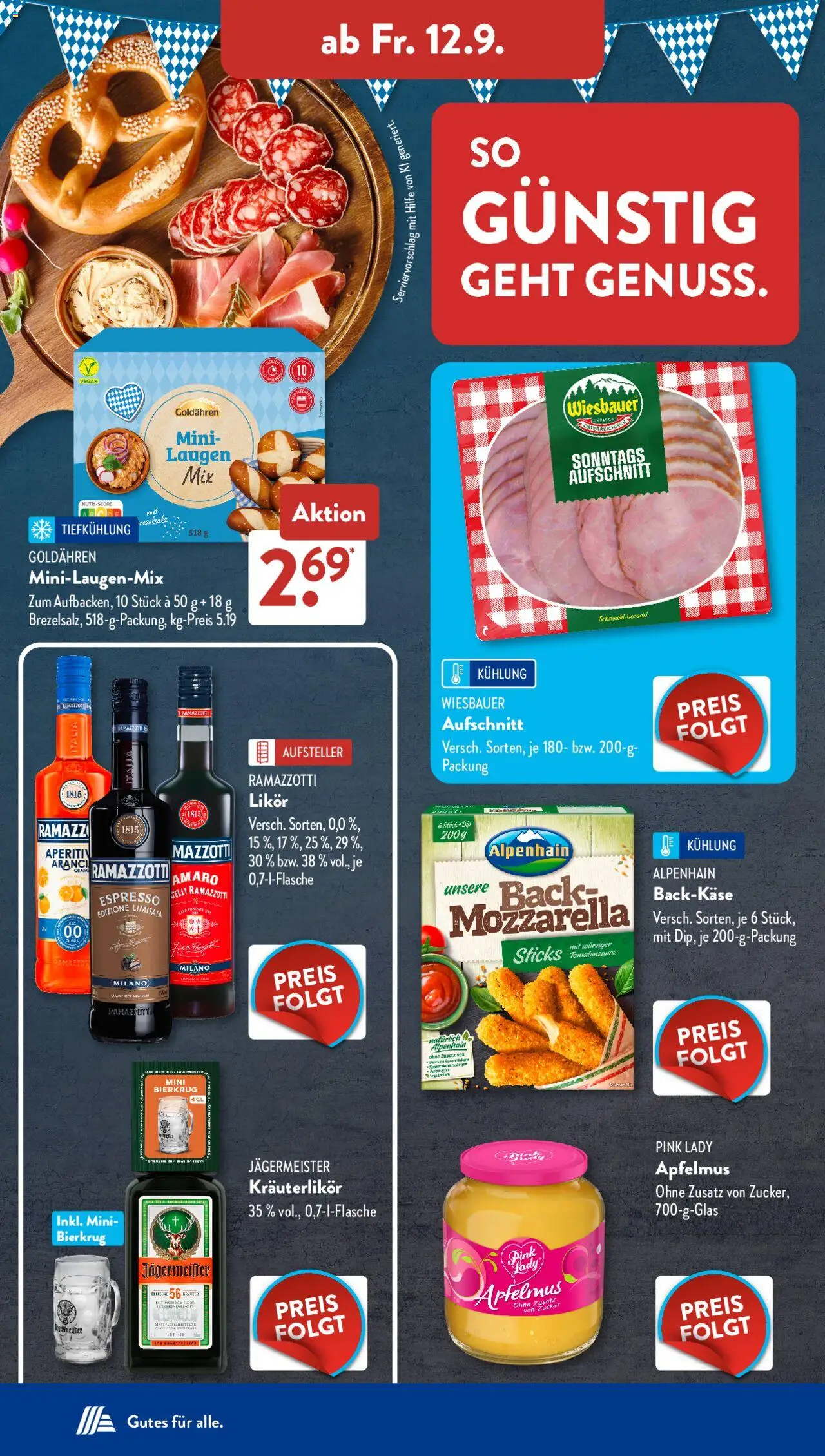 Aldi Süd Prospekt 	 - gültig ab dem 08.09.2025 | Seite: 19 | Produkte: Mozzarella, Likör, Jägermeister, Ramazzotti