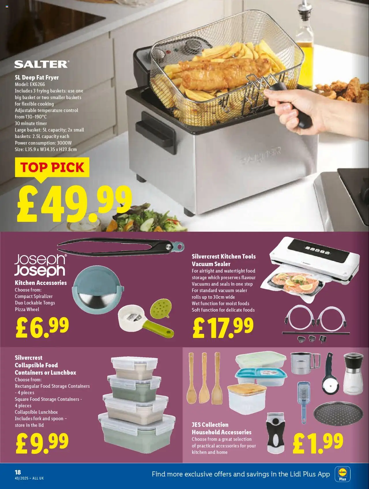 {H1} | Page: 18 | Products: Basket, Kitchen, Fork, Fryer