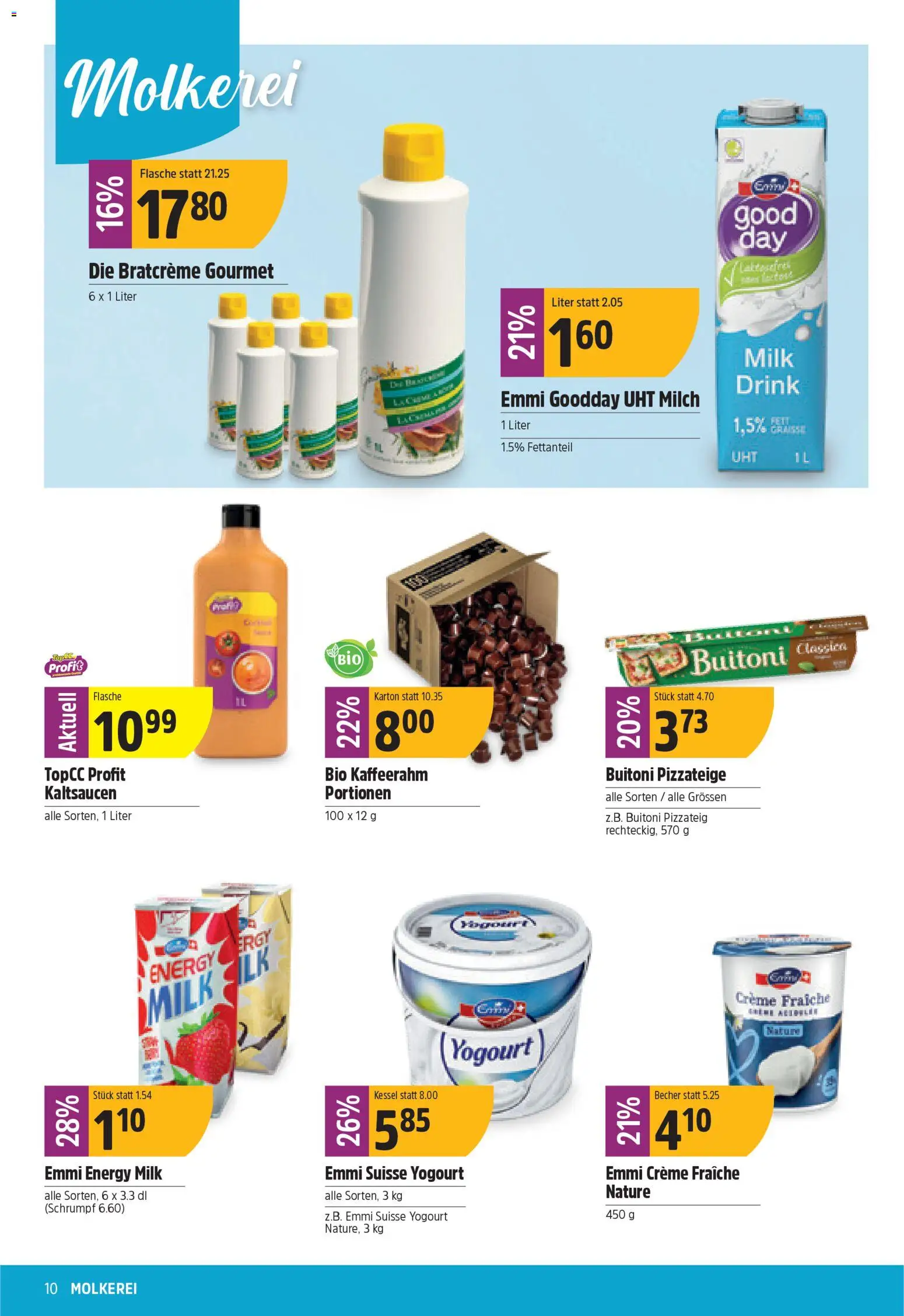TopCC Aktionen – gültig ab 03.11.2025 | Seite: 10 | Produkte: Milch, Kessel, Creme