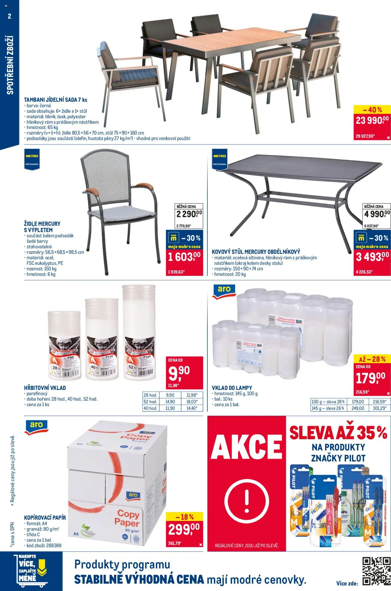 Makro leták - Nepotravinové zboží od 25.03.2026 | Strana: 2 | Produkty: Svíčka, Podsedák, Stůl, Barvy