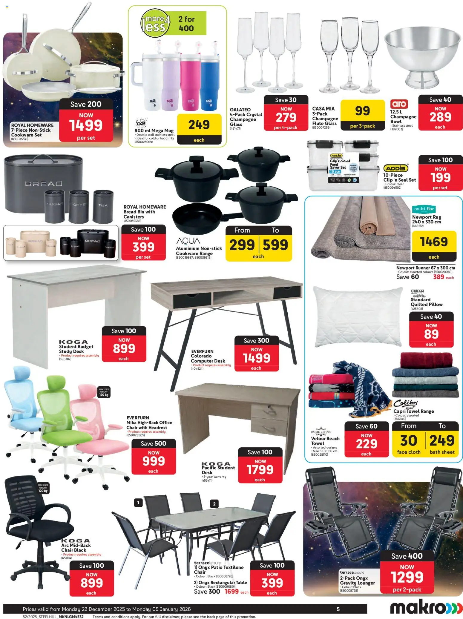 New Makro catalogue – valid from 22.12.2025 | Page: 5 | Products: Computer, Table, Towel, Cookware
