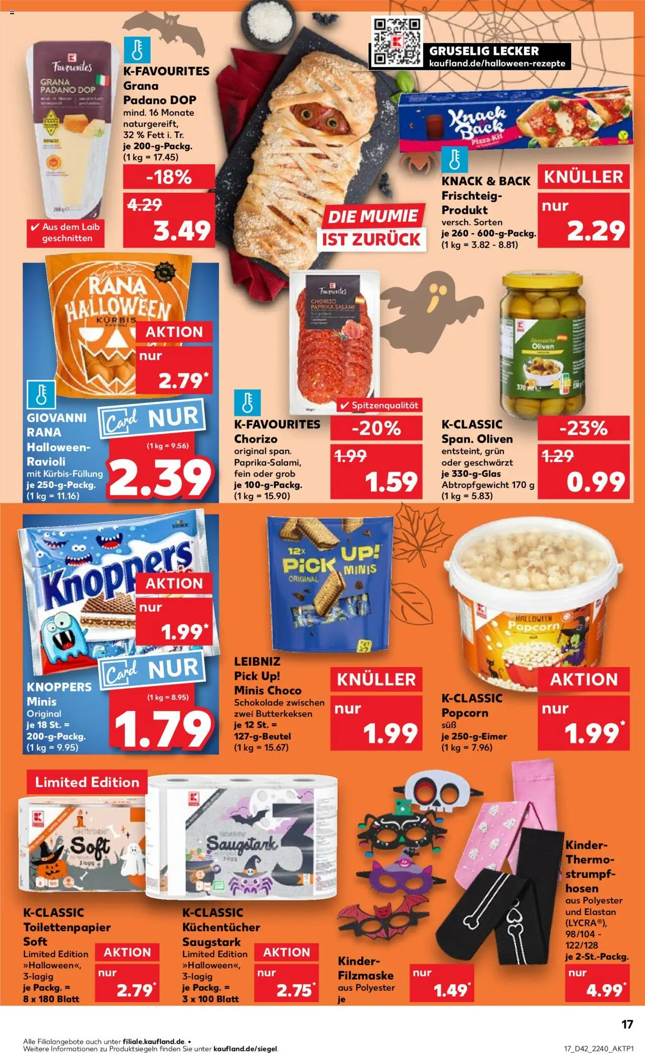Kaufland prospekt Stuttgart	 – gültig ab 16.10.2025 | Seite: 17 | Produkte: Schokolade, Knoppers, Salami, Toilettenpapier