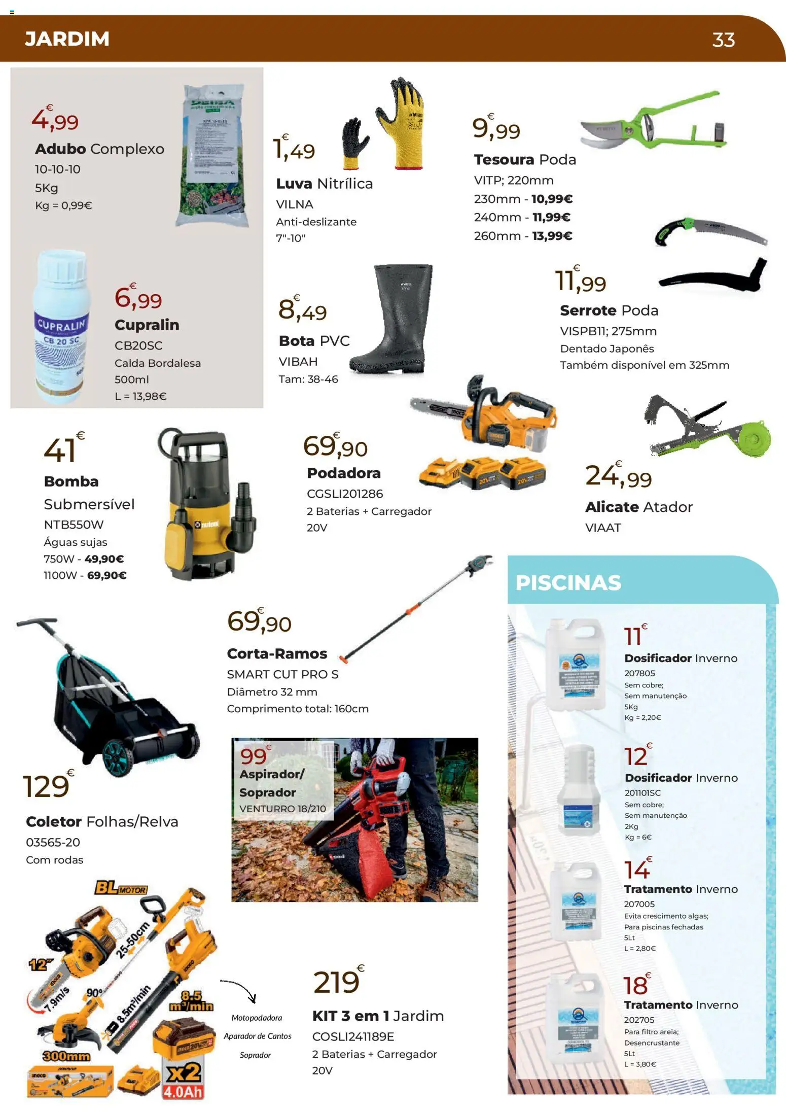 E.Leclerc Especial Aquecimento Lordelo │ válido de 20.10.2025 | Página: 33 | Produtos: Alicate, Piscinas, Aparador