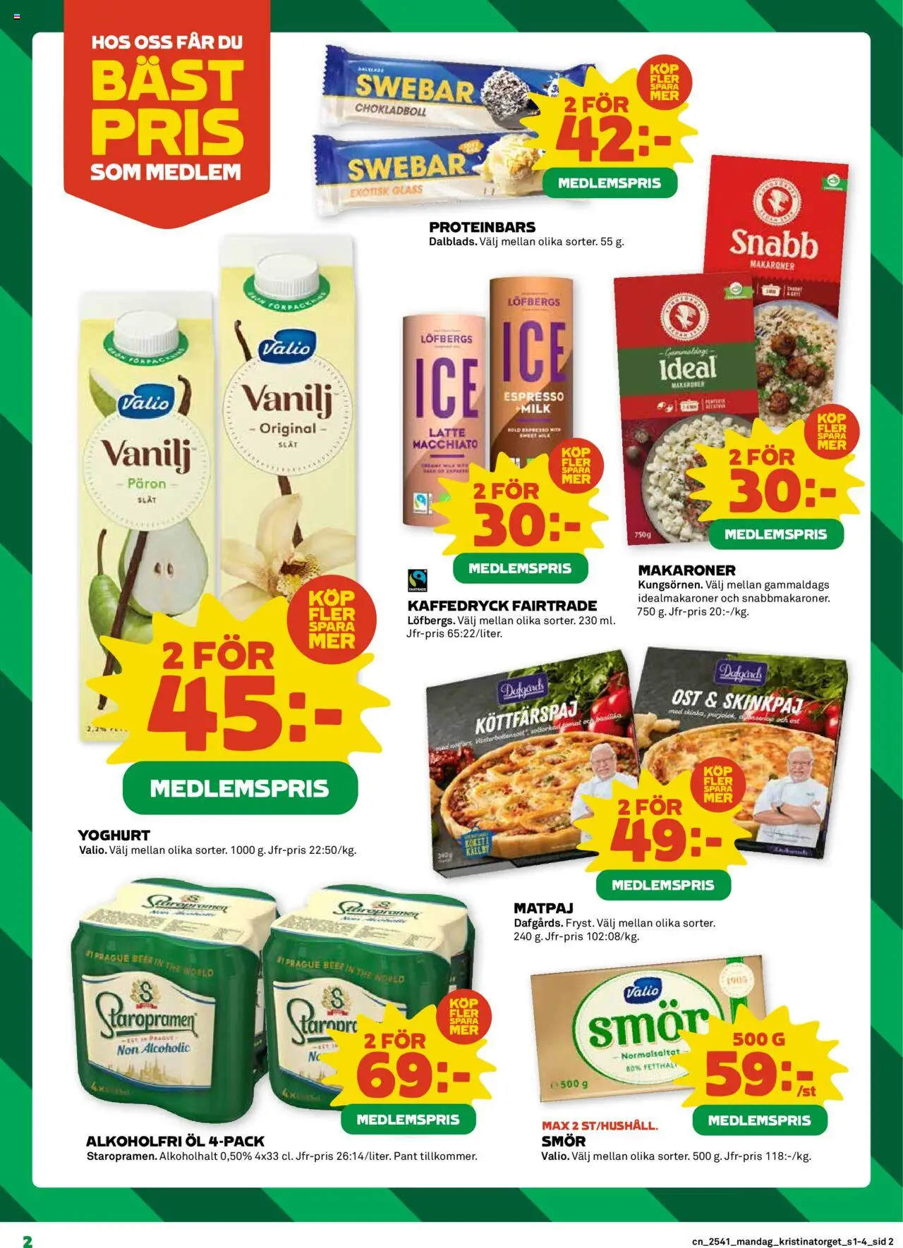 Coop reklamblad aktuell från 06.10.2025 | Sida: 2 | Produkter: Ost, Yoghurt, Öl, Te