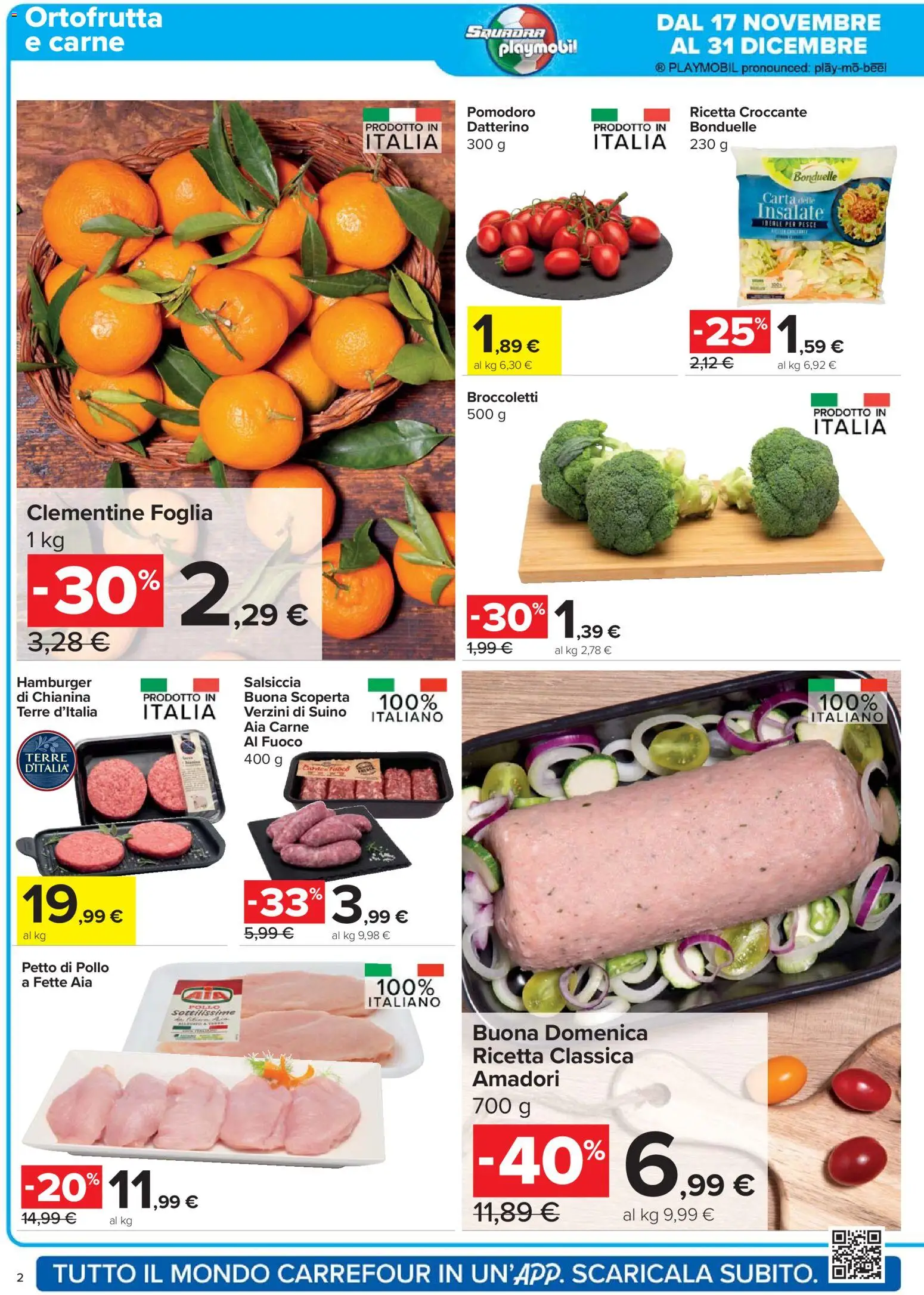 Volantino Carrefour del 20.11.2025 | Pagina: 2 | Prodotti: Petto di Pollo, Pollo, Pesce, Salsiccia