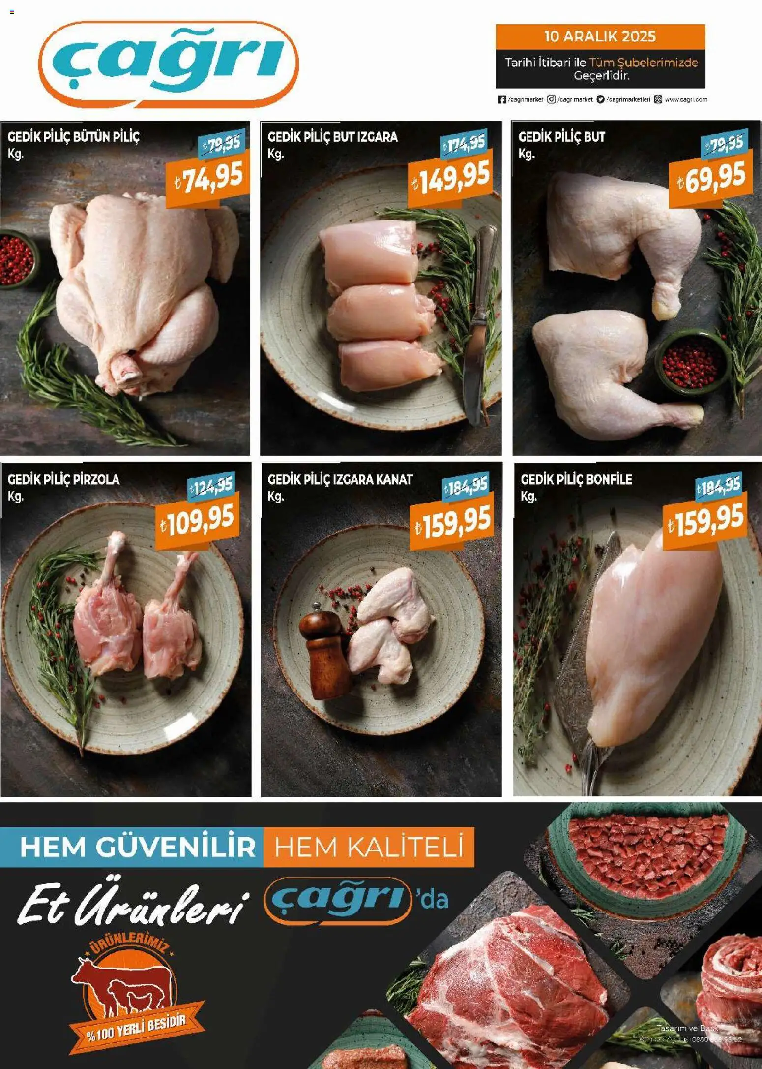 Çağrı Market - Kasap - 10.12.2025 tarihinden itibaren geçerlidir | Sayfa: 3 | Ürünler: Piliç, Piliç bonfile, Pirzola, Izgara