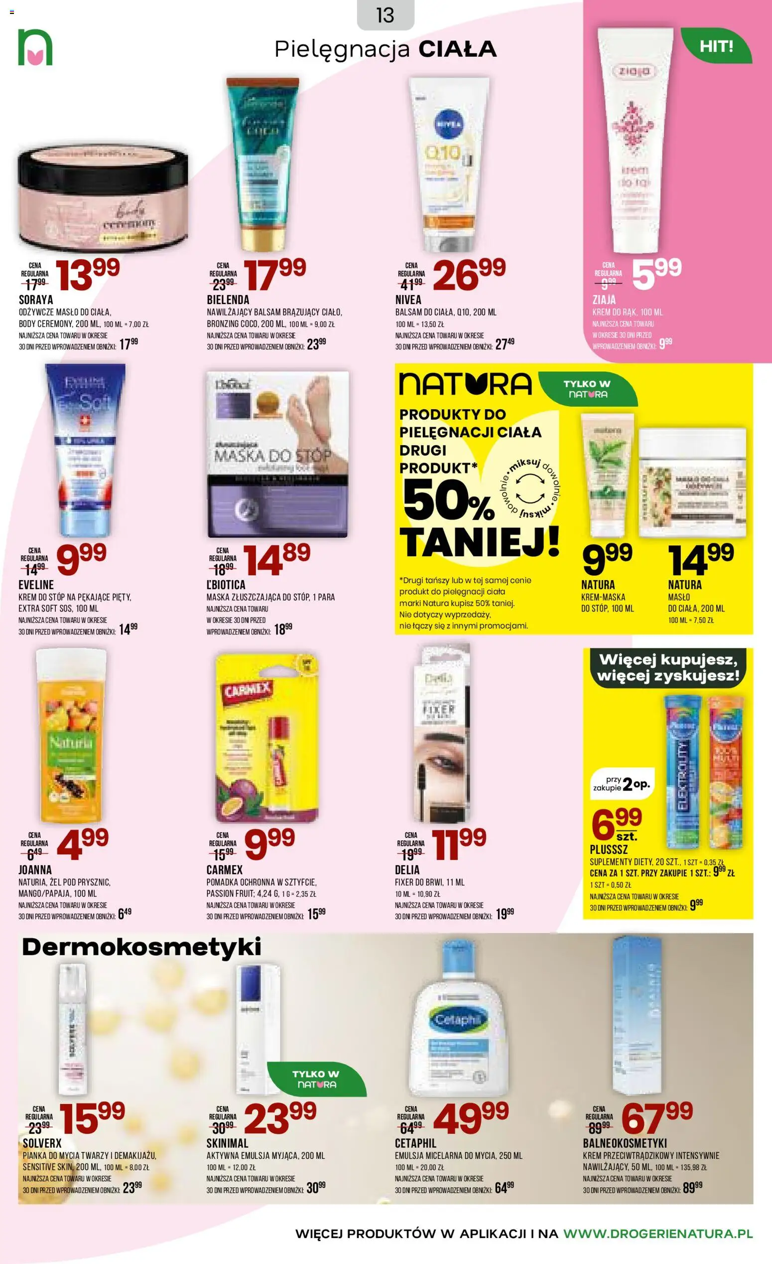 Drogerie Natura gazetka od 17.04.2026 | Strona: 13 | Produkty: Masło, Body, Fixer, Krem do stóp