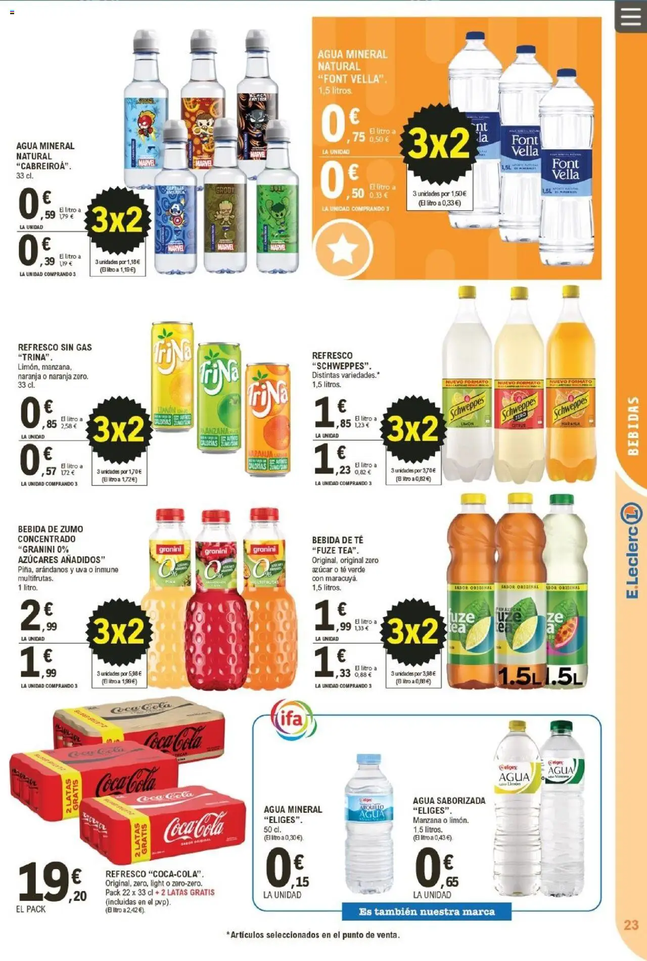E.Leclerc folleto │ válido desde el 22.10.2025 | Página: 23 | Productos: Ροζ πιπέρι, Manzana, Té, Agua mineral