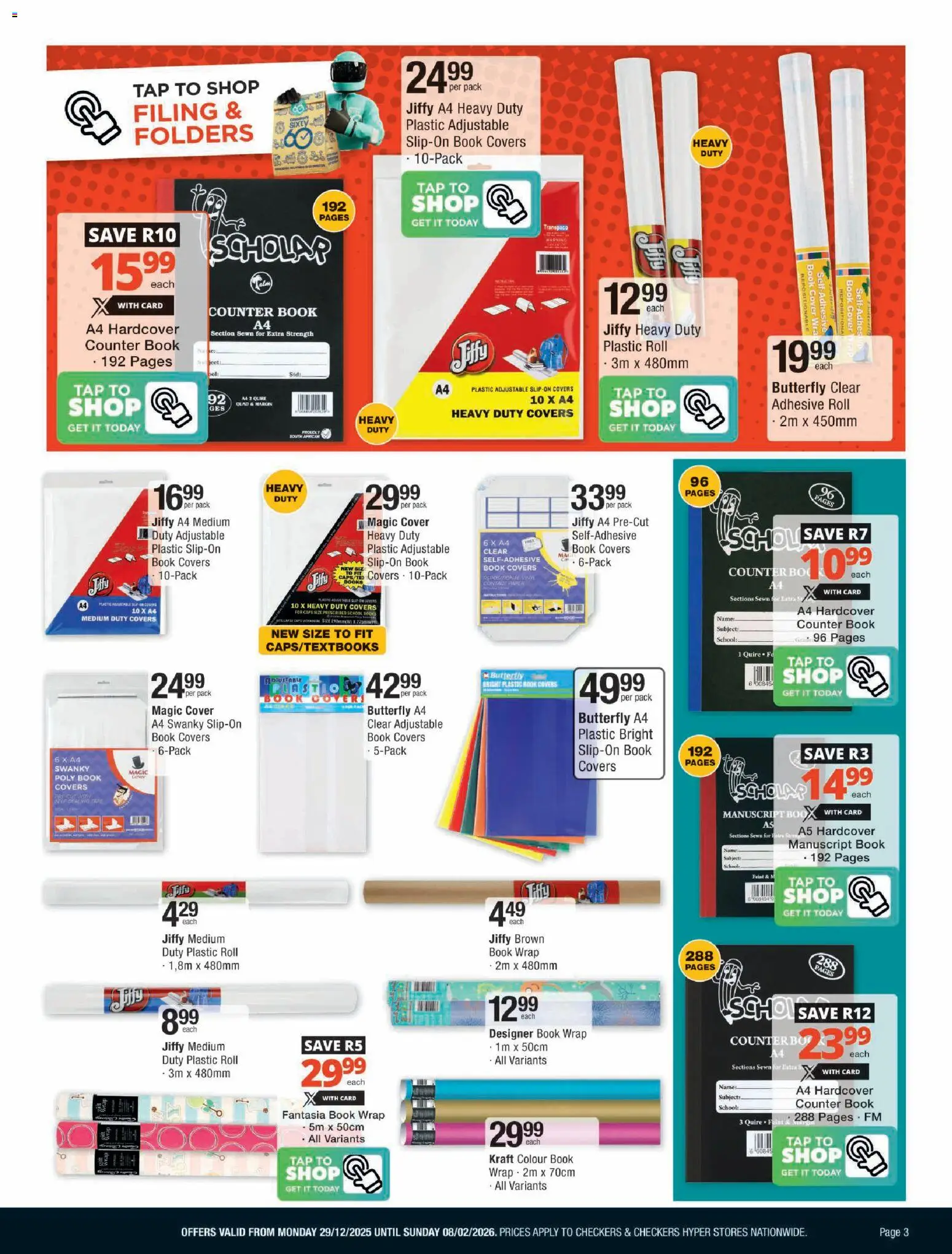 New Checkers catalogue – valid from 29.12.2025 | Page: 3 | Products: Cover, Adhesive, Tap