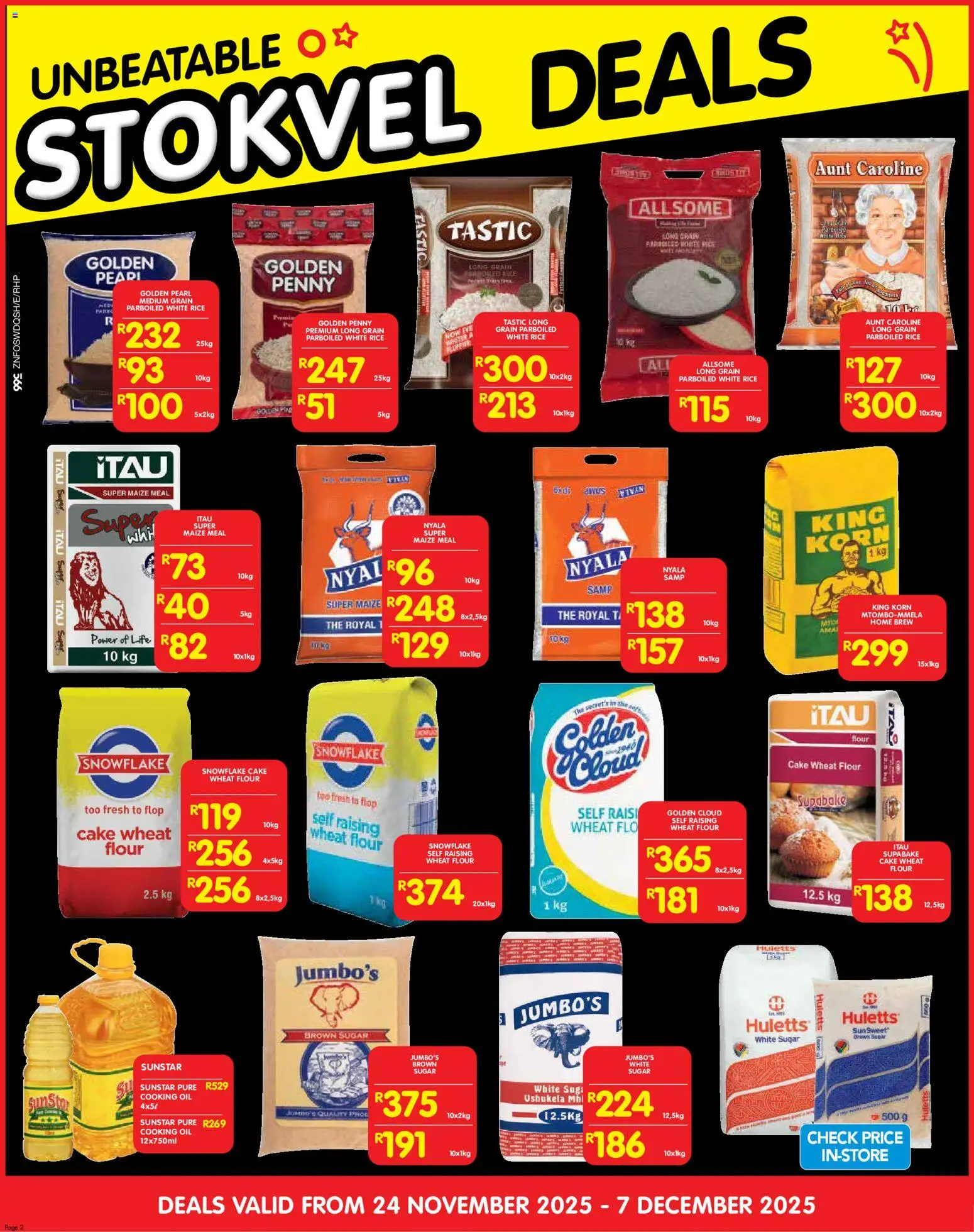 New Shoprite catalogue – valid from 24.11.2025 | Page: 6 | Products: Flour, Maize meal, Oil, Sugar