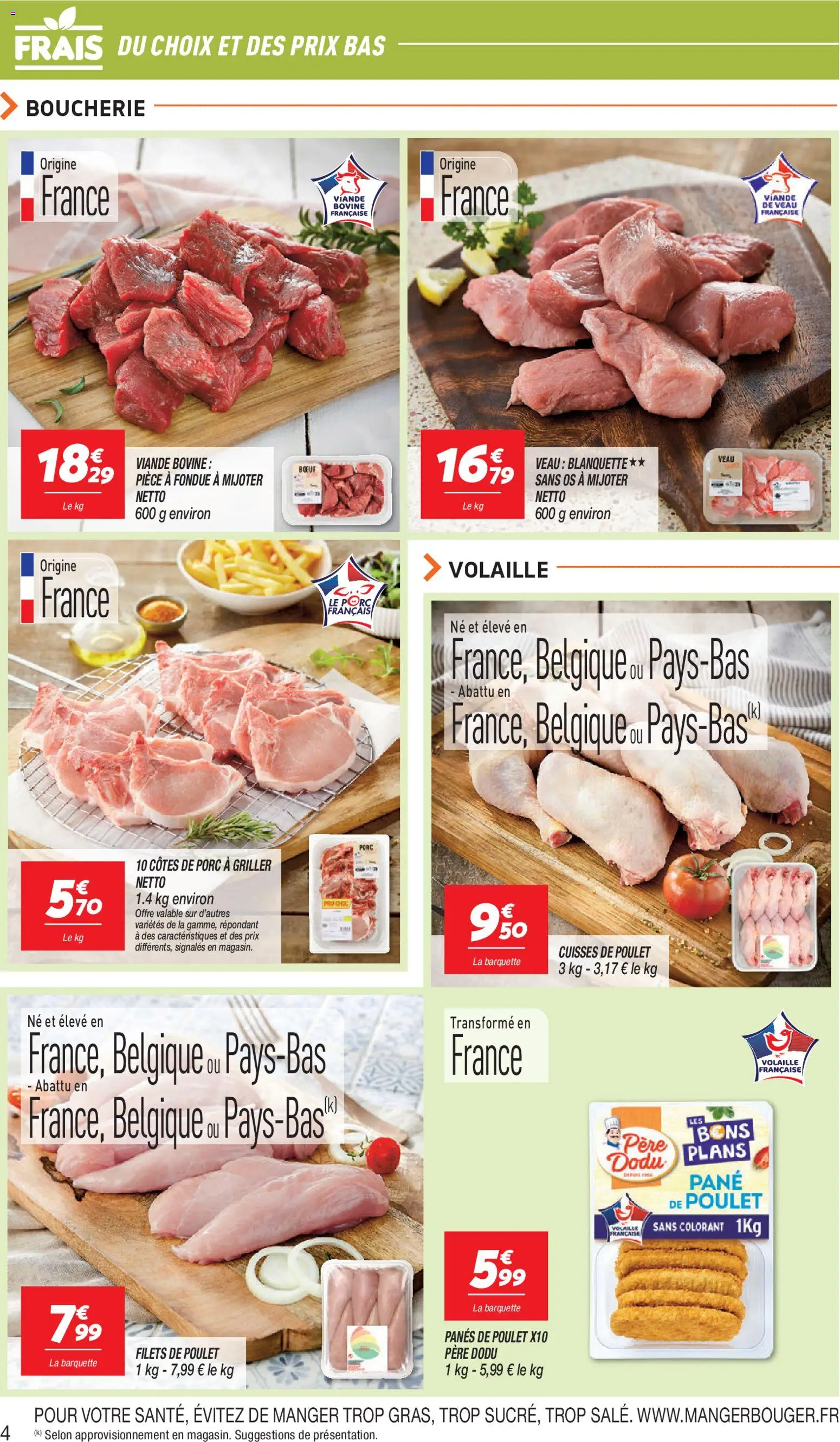 {H1} | Page: 4 | Produits: Cuisses de poulet, Volaille, Viande, Porc