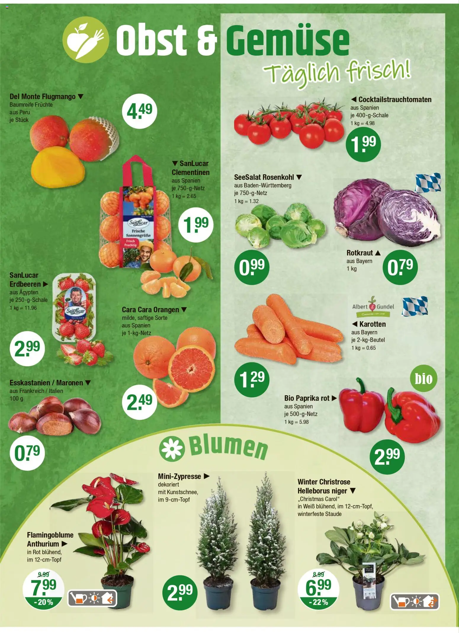 V-Markt - M&#252;nchen – gültig ab 18.12.2025 | Seite: 4 | Produkte: Paprika rot, Gemüse, Paprika, Erdbeeren