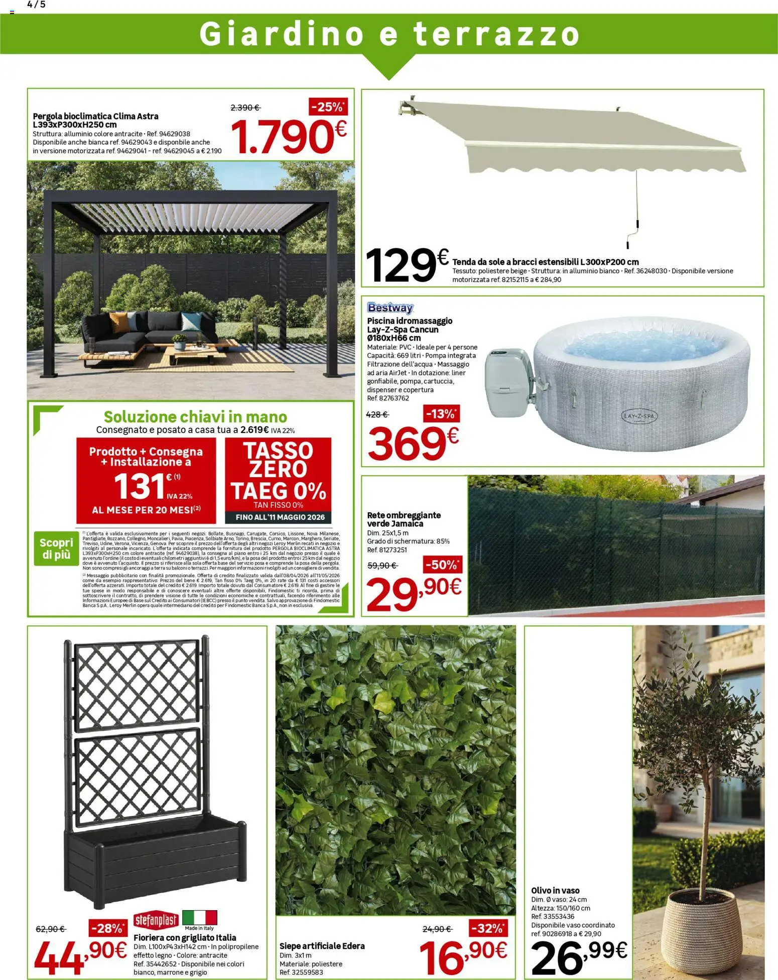 Volantino Leroy Merlin del 08.04.2026 | Pagina: 4 | Prodotti: Piscina, Pergola, Alluminio, Vaso