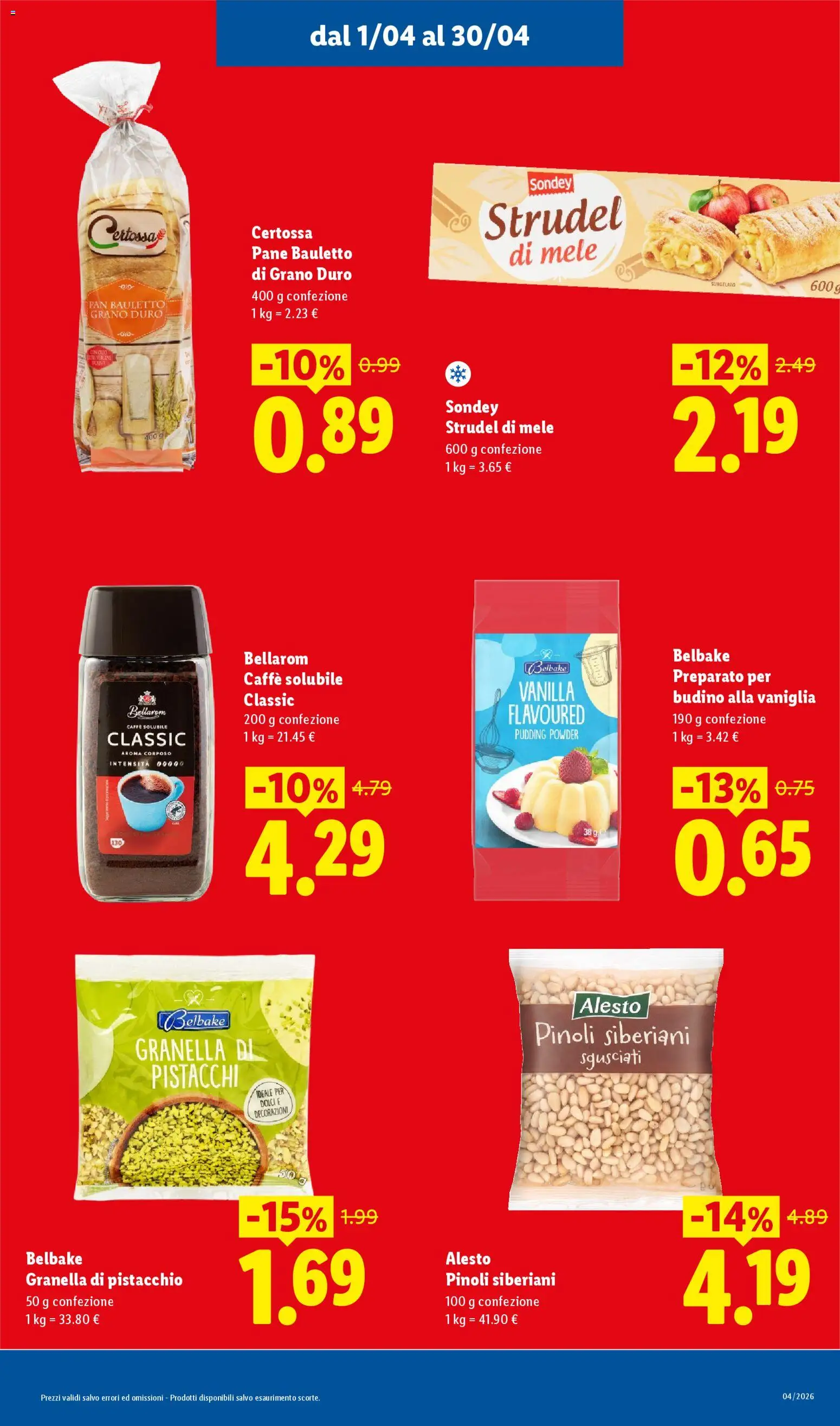 Volantino Lidl del 01.04.2026 | Pagina: 7 | Prodotti: Pane, Mele, Budino, Decorazioni