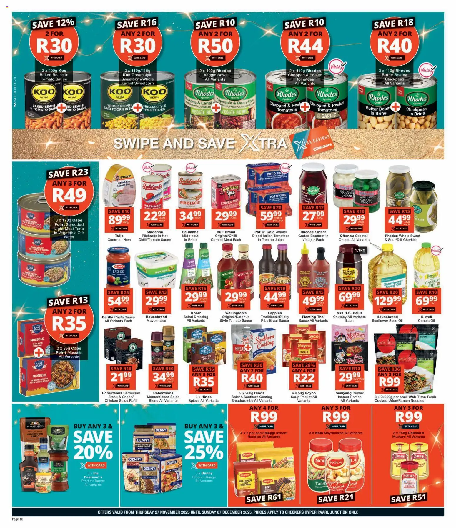 New Checkers catalogue – valid from 27.11.2025 | Page: 10 | Products: Tuna, Chutney, Steak, Ribs