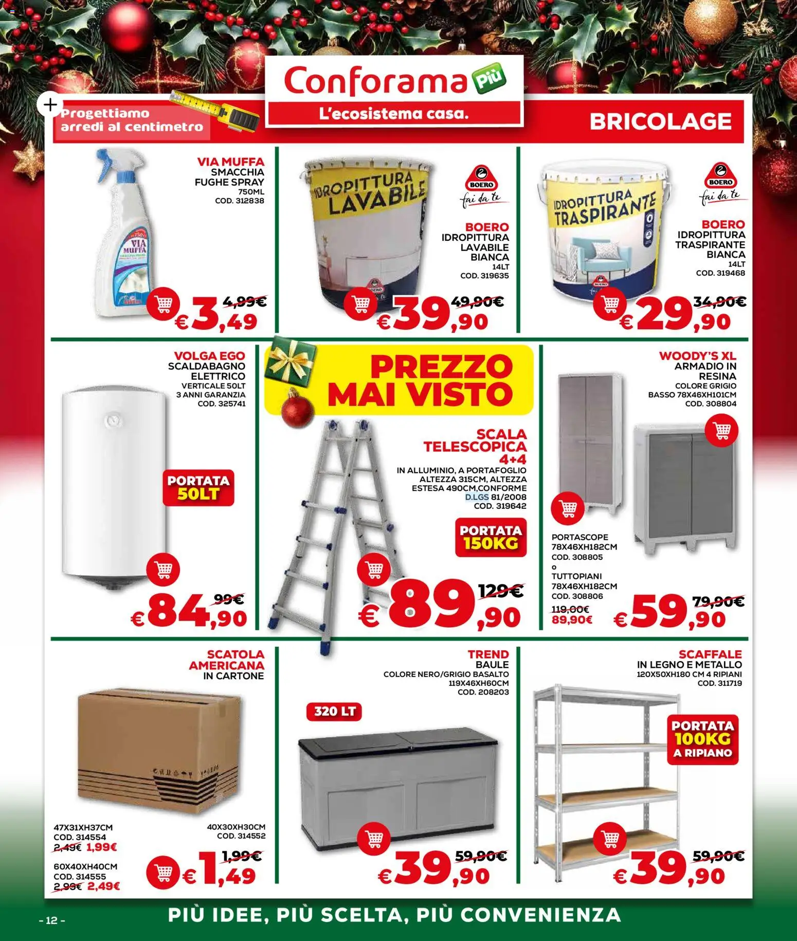 Volantino Conforama del 04.12.2025 | Pagina: 12 | Prodotti: Portafoglio, Scaffale, Scala, Armadio