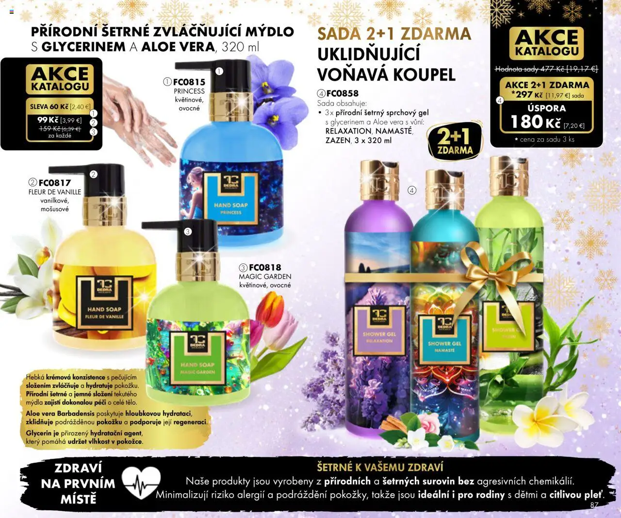 Nové Dedra akcie – leták je platný od 19.09.2025 | Strana: 87 | Produkty: Mydlo, Sprchový gél