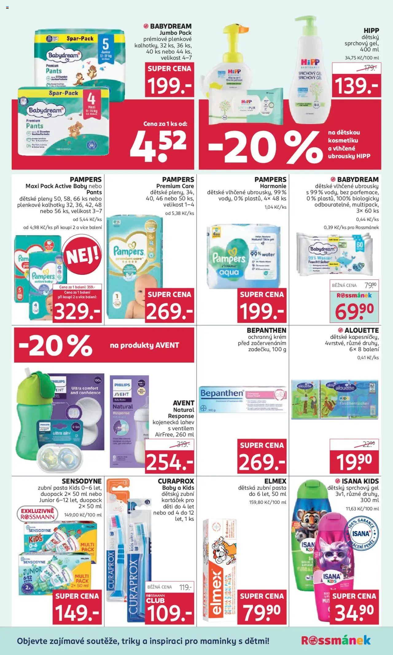 Rossmann leták od 30.07.2025 | Strana: 15 | Produkty: Zubní kartáček, Pampers, Bepanthen, Láhev