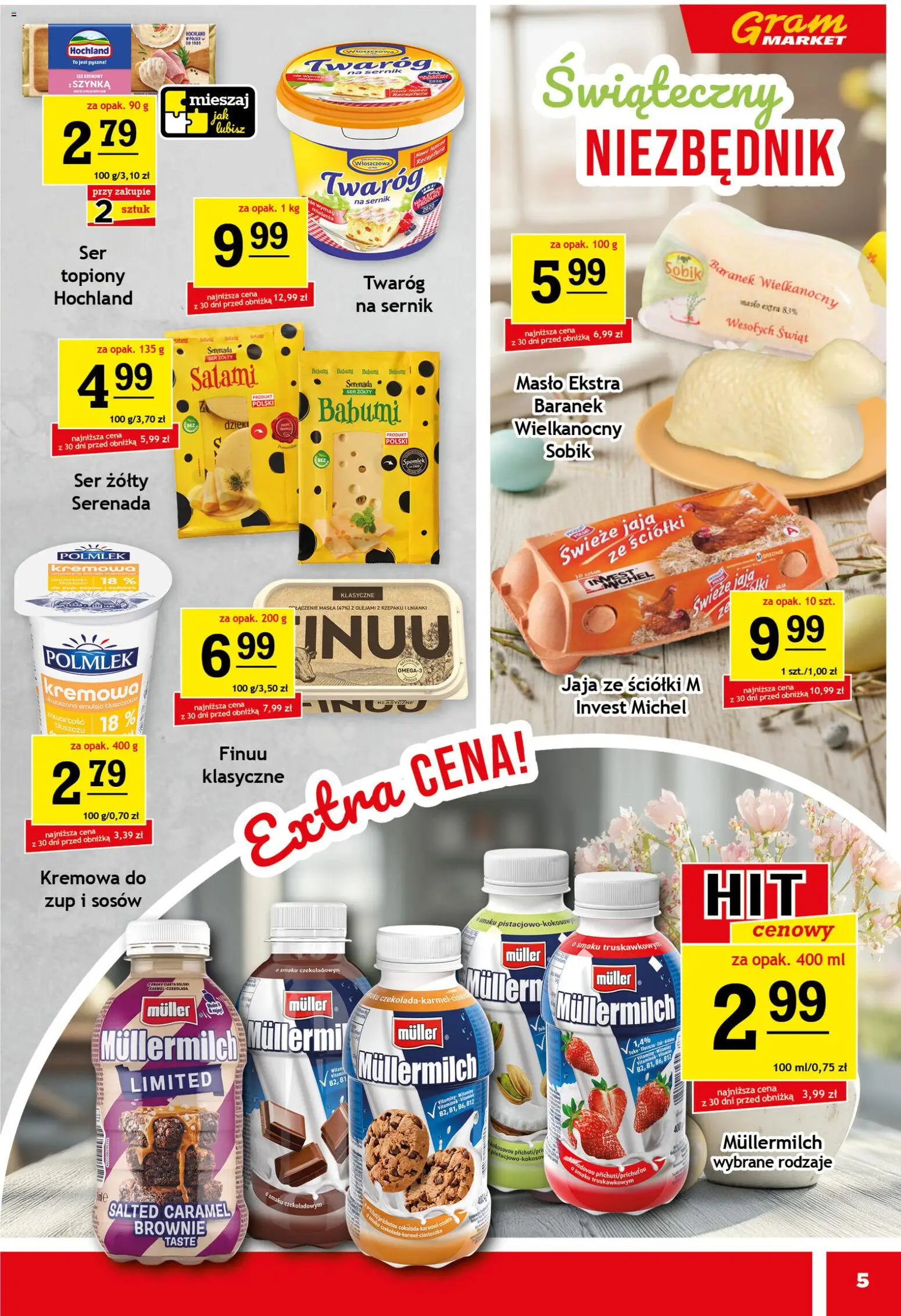 Gram Market gazetka od 18.03.2026 | Strona: 5 | Produkty: Masło, Brownie, Twaróg, Jaja
