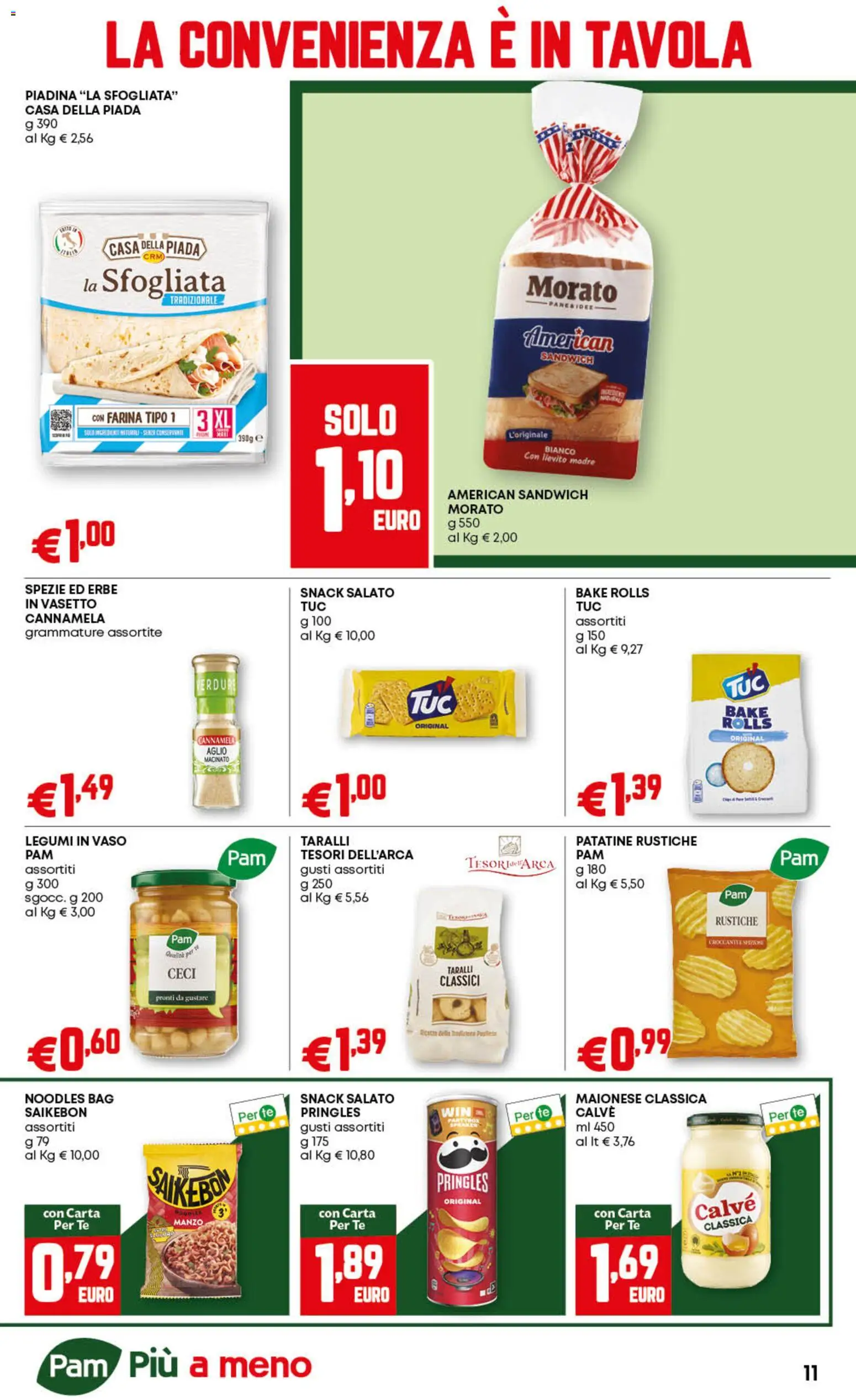 Volantino PAM del 23.10.2025 | Pagina: 11 | Prodotti: Legumi, Tè, Maionese, Vaso