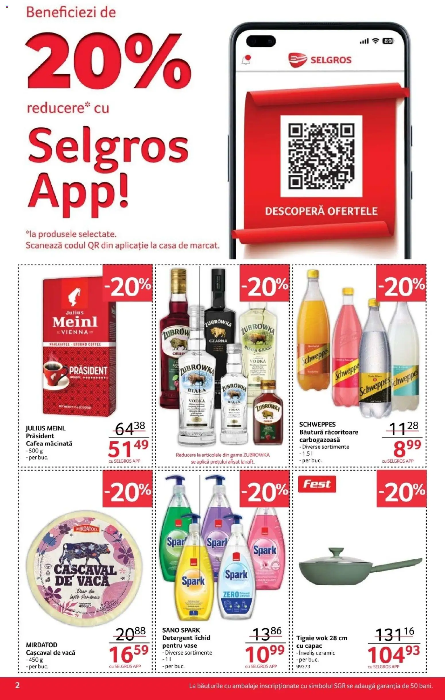 Noul catalog Selgros – valabil de la 02.01.2026 | Pagină: 2 | Produse: Tigaie, Lapte, Detergent, Vodka