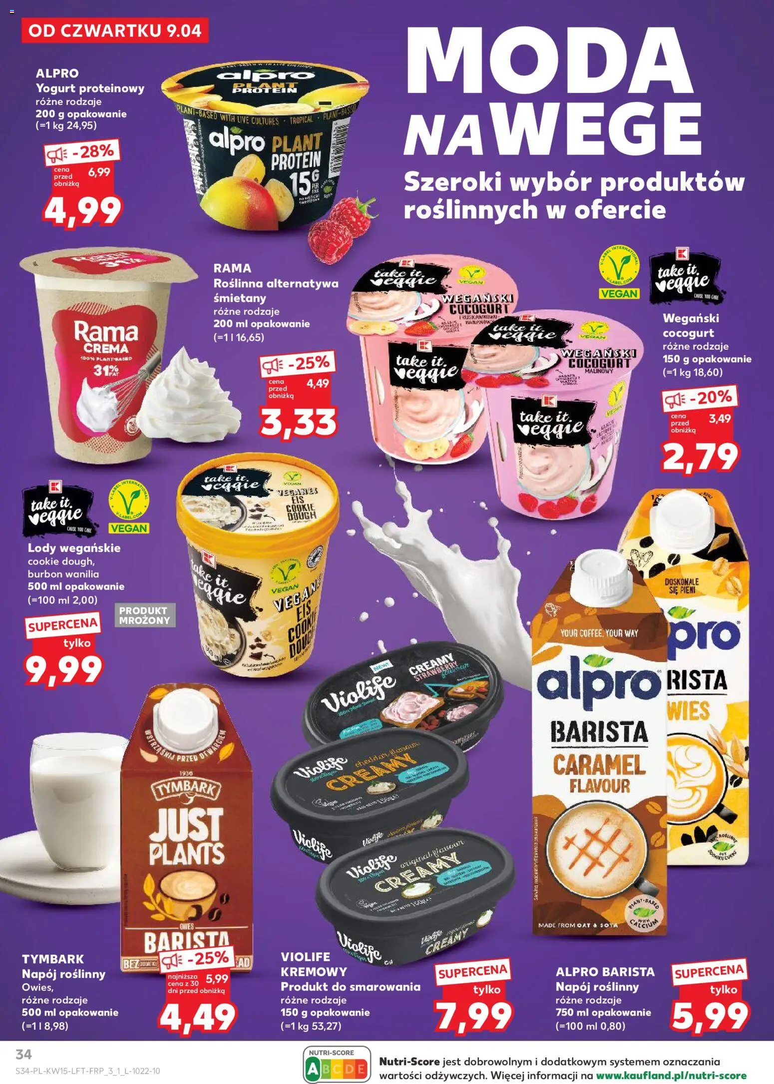 Kaufland Polsko leták od 09.04.2026 | Strana: 34 | Produkty: Veggie, Crema, Protein, Cheddar