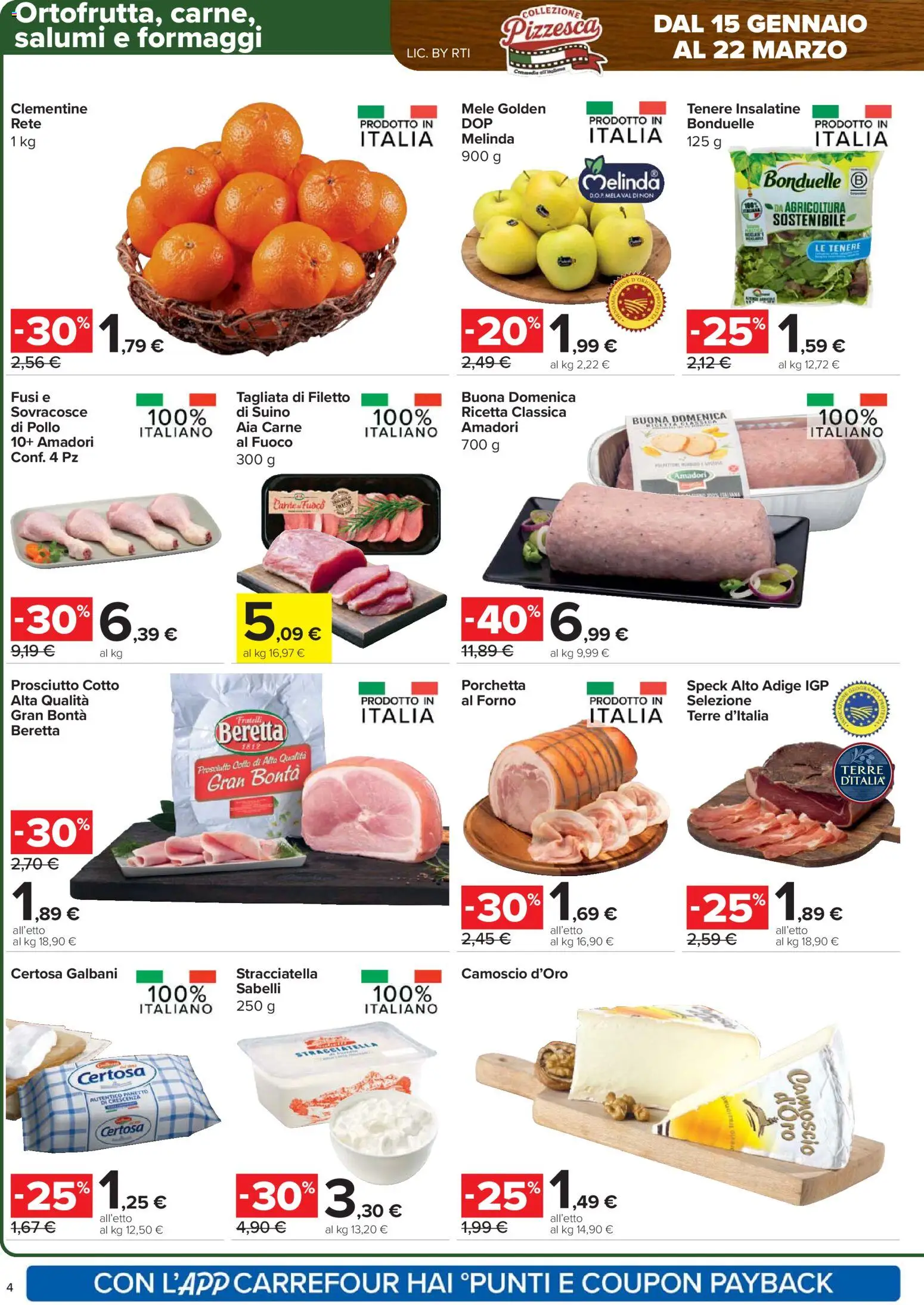 Volantino Carrefour del 15.01.2026 | Pagina: 4 | Prodotti: Porchetta, Prosciutto Cotto, Suino, Crescenza