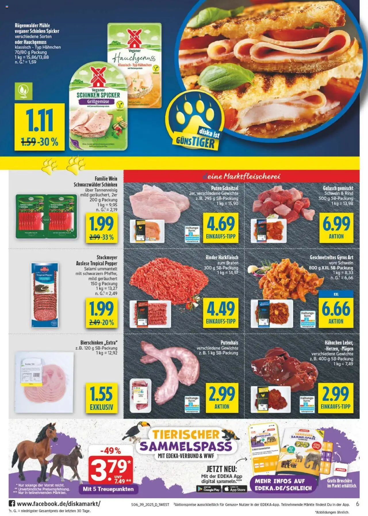 Diska - diska Angebote Bayern KW39 – gültig ab 22.09.2025 | Seite: 6 | Produkte: Mühle, Schnitzel, Gulasch, Hackfleisch