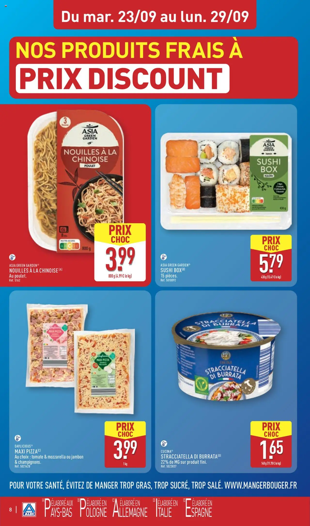  | Page: 10 | Produits: Mozzarella, Sushi, Burrata, Jambon