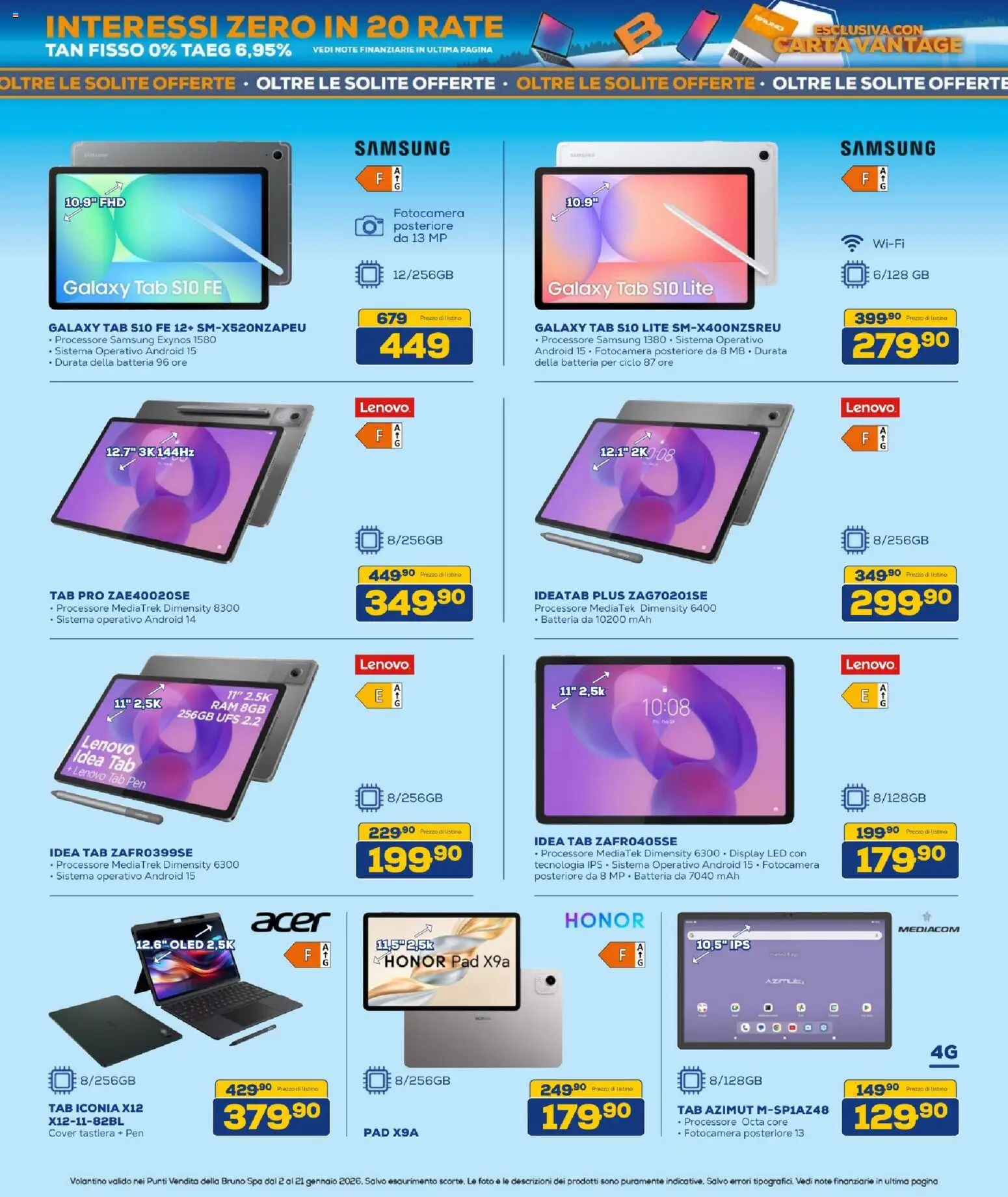 Volantino BRUNO del 02.01.2026 | Pagina: 10 | Prodotti: Tastiera, Fotocamera, Batteria, Samsung