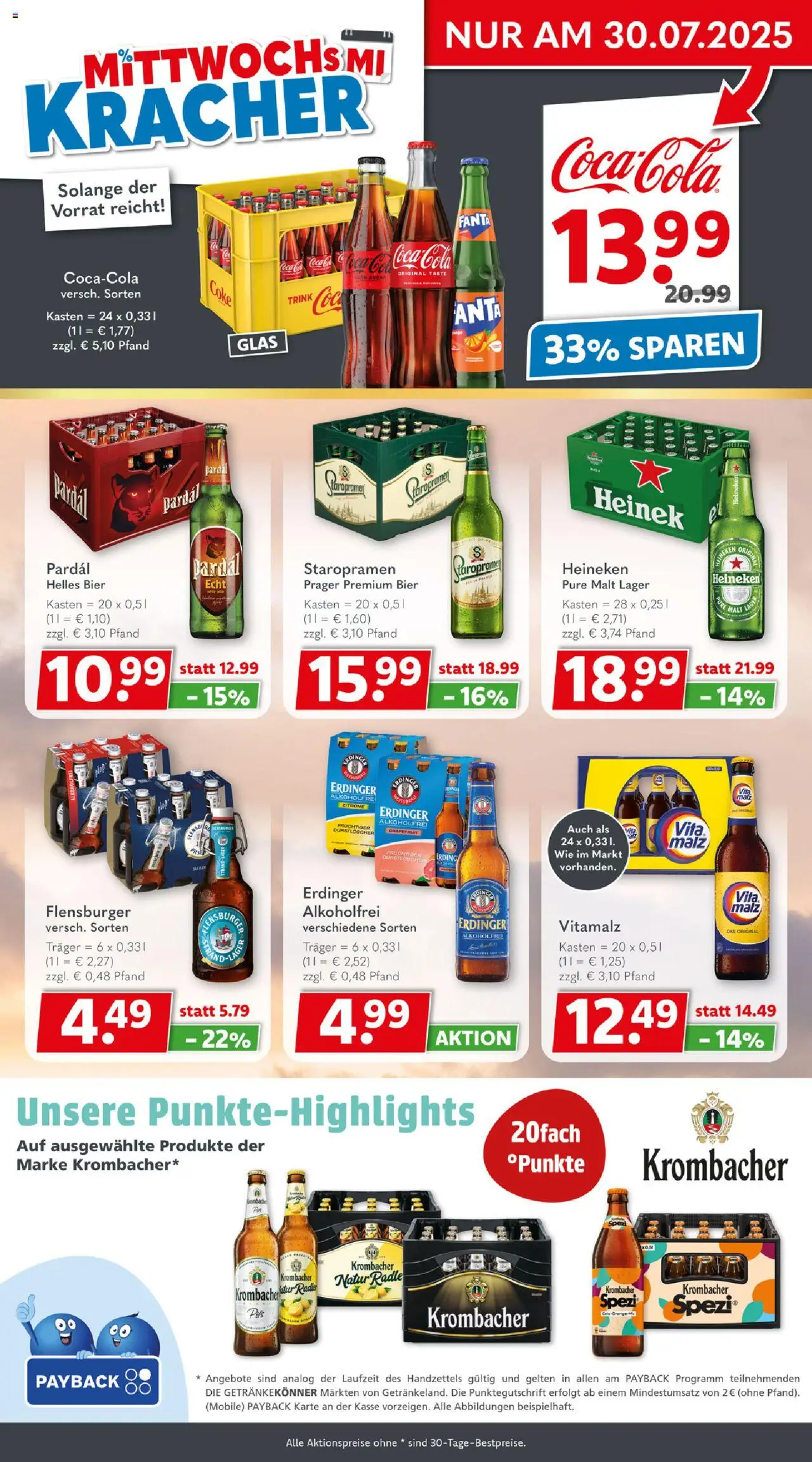Getränkeland Prospekt 	 - gültig ab dem 21.07.2025 | Seite: 3 | Produkte: Erdinger, Cola, Flensburger, Krombacher