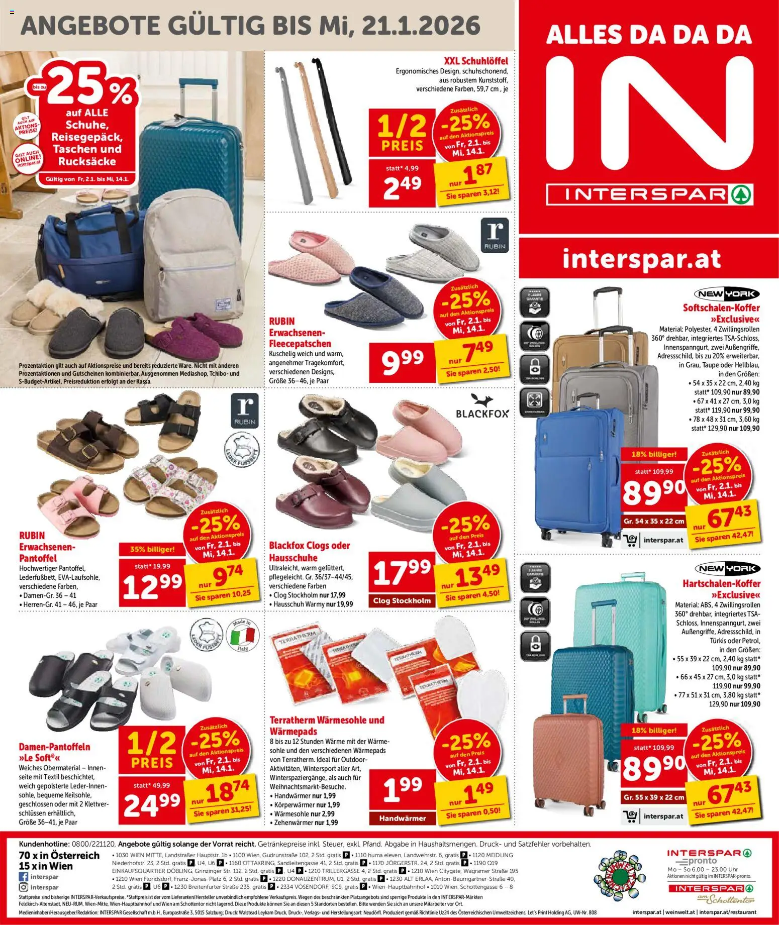 Interspar Flugblatt - Wien gültig ab 02.01.2026 | Seite: 24 | Produkte: Hausschuhe, Uhr